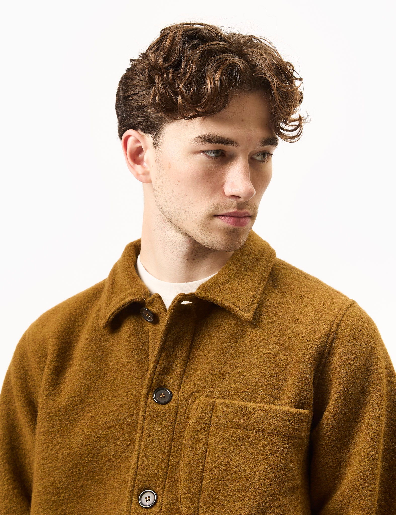 Universal Works Field Jacket (Wool Fleece) - Mustard - Image 2