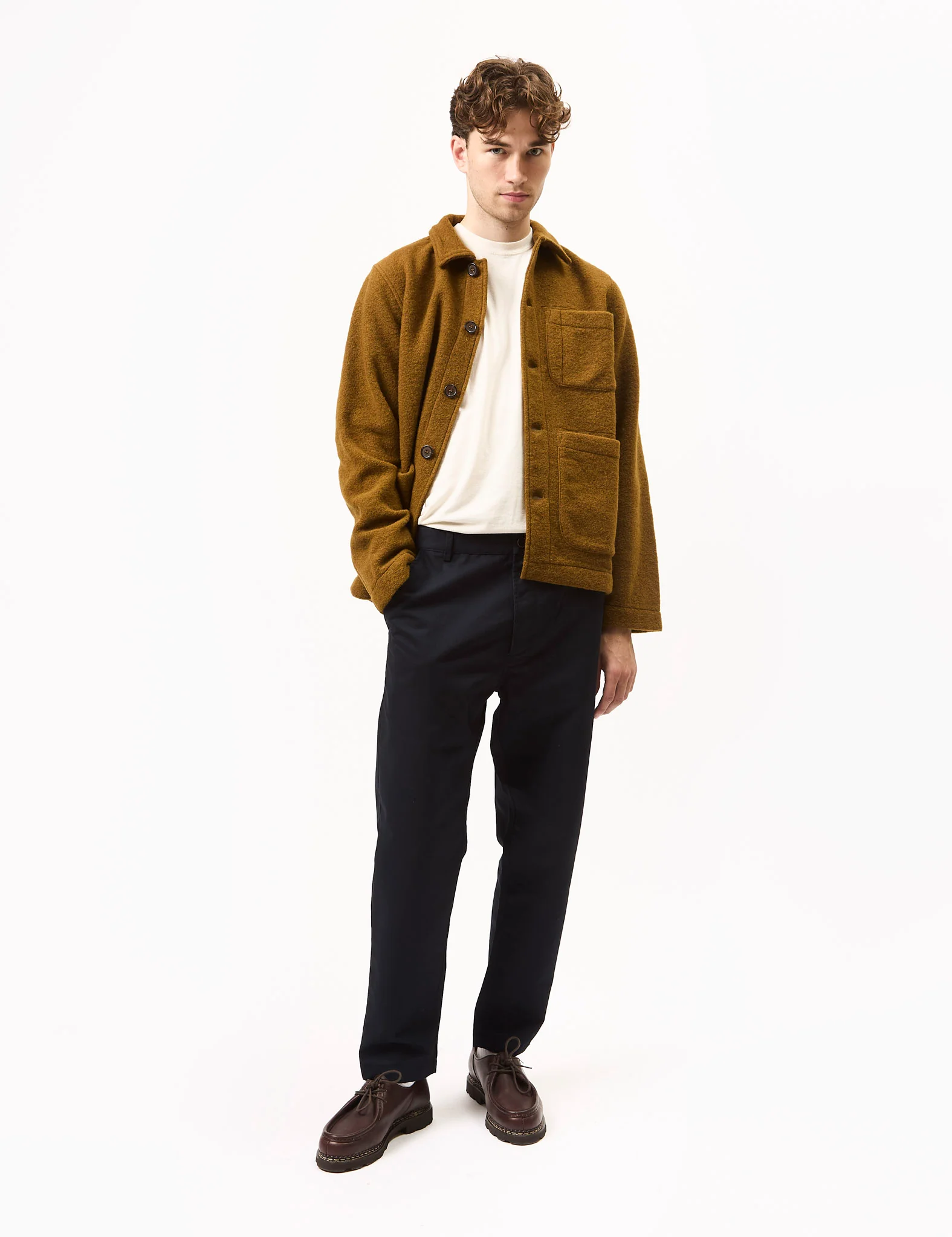 Universal Works Field Jacket (Wool Fleece) - Mustard - Image 3