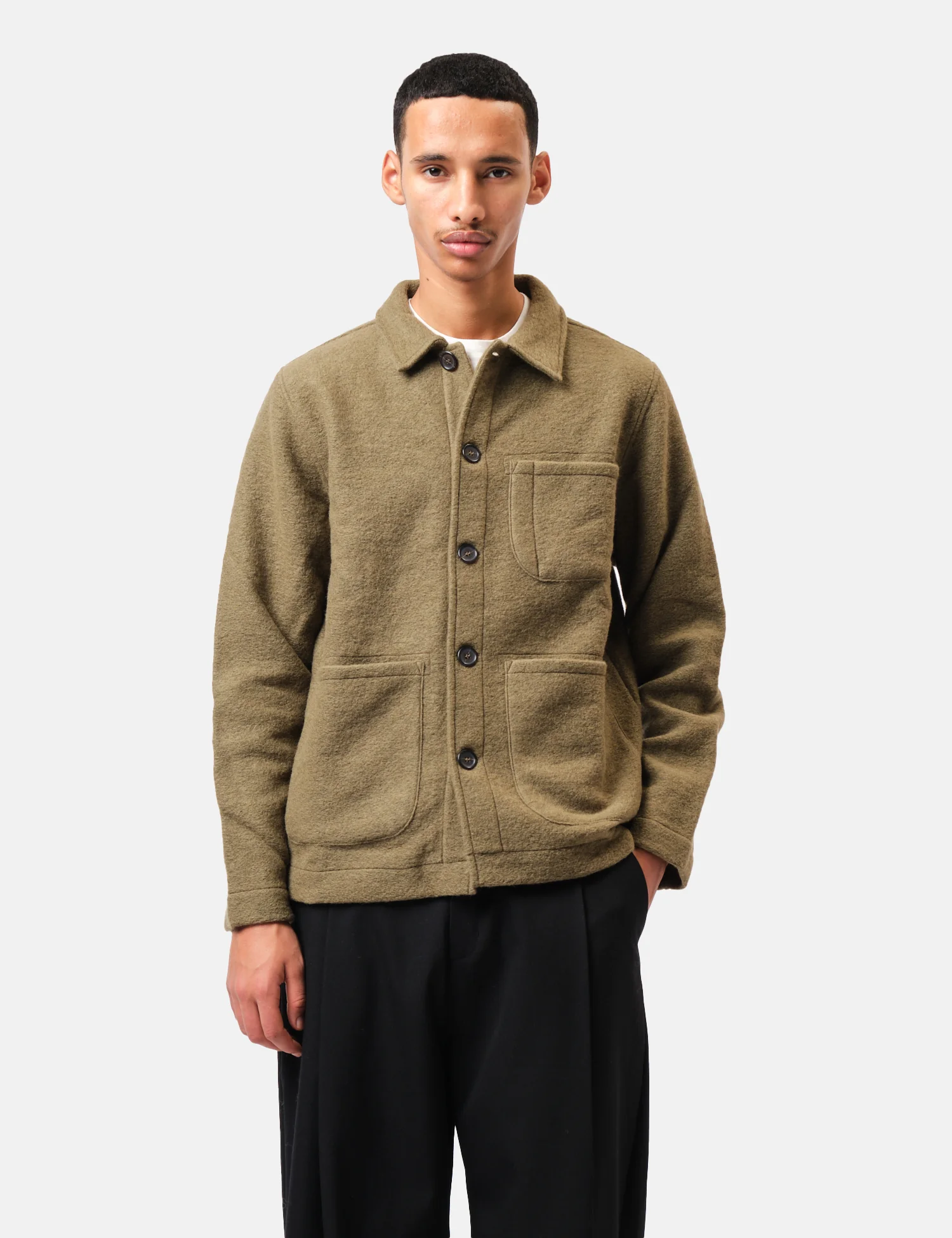 Universal Works Field Jacket (Wool) - Lovat Green - Image 3