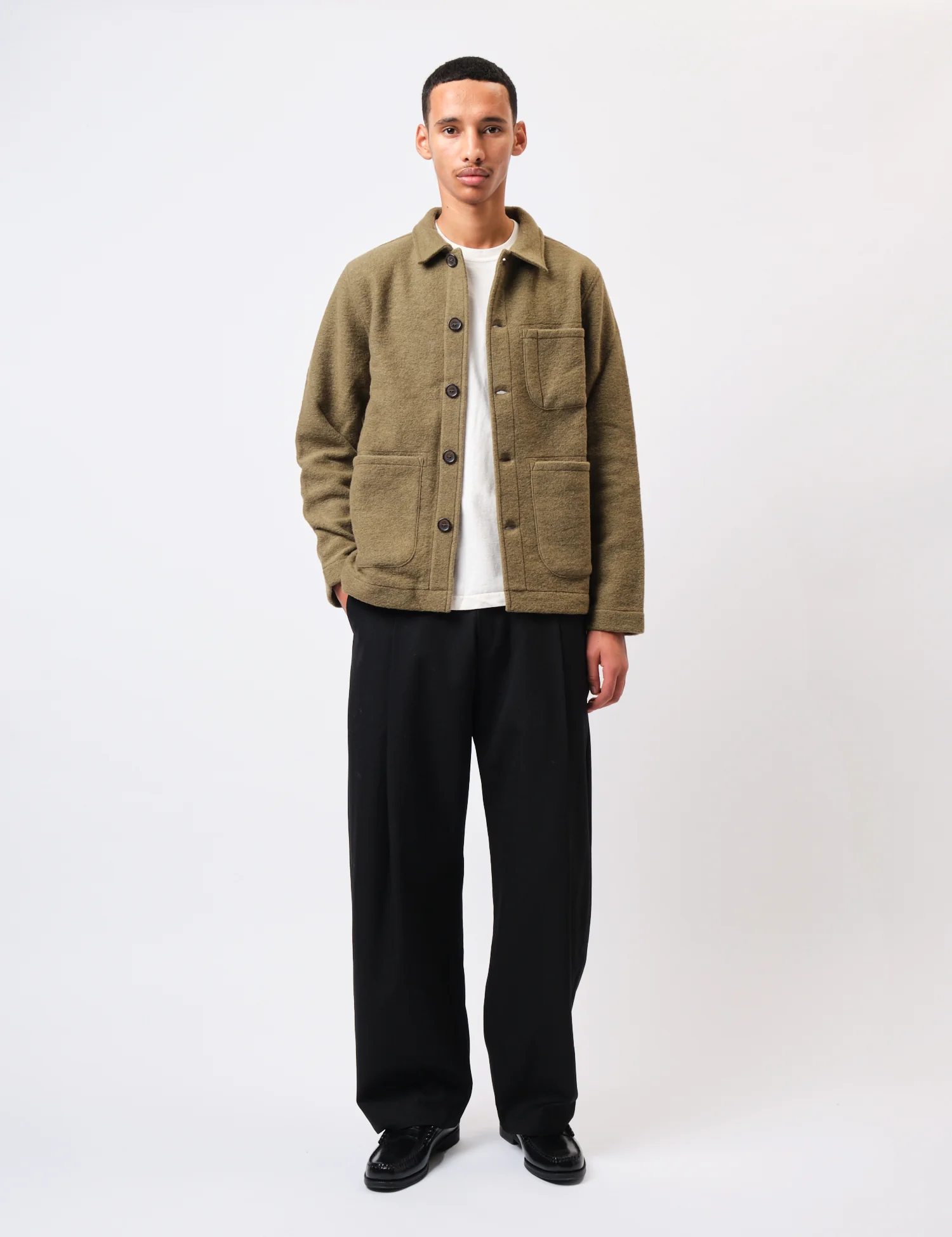Universal Works Field Jacket (Wool) - Lovat Green - Image 4