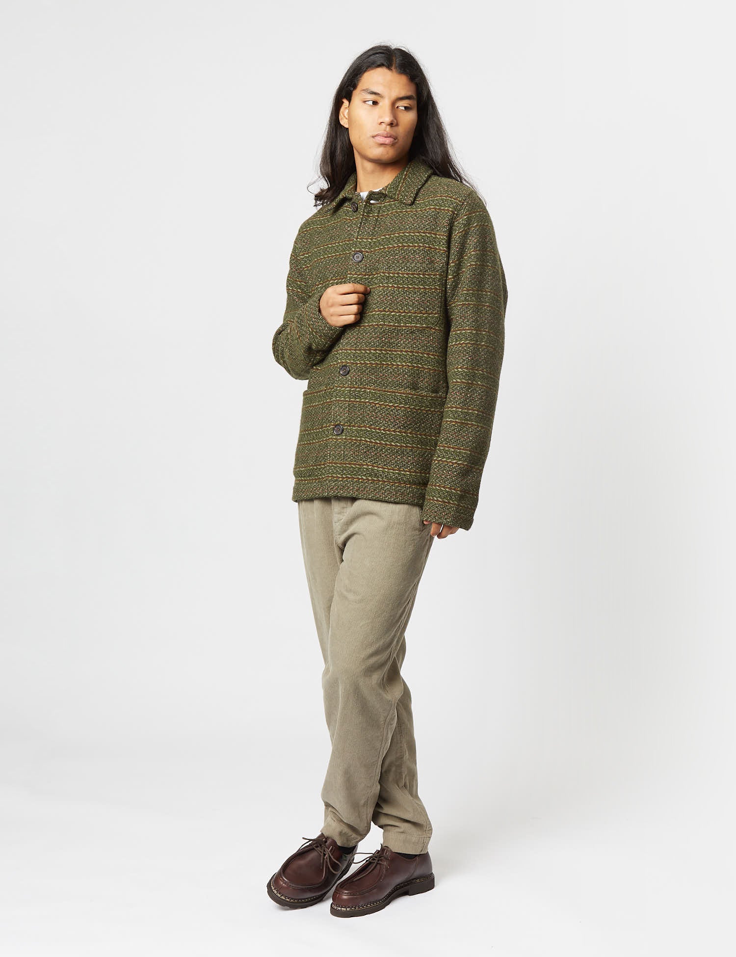 Universal Works Field Jacket (Wool) - Olive Green - Image 3