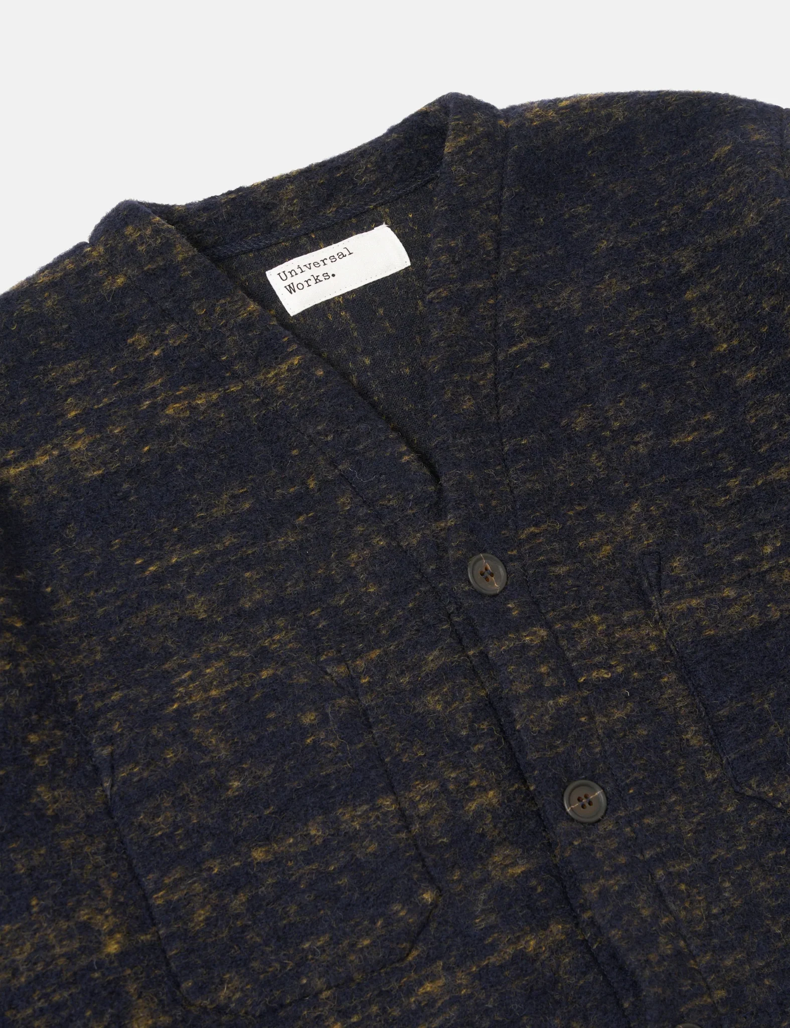 Universal Works Marble Fleece Cardigan - Navy Blue - Image 5