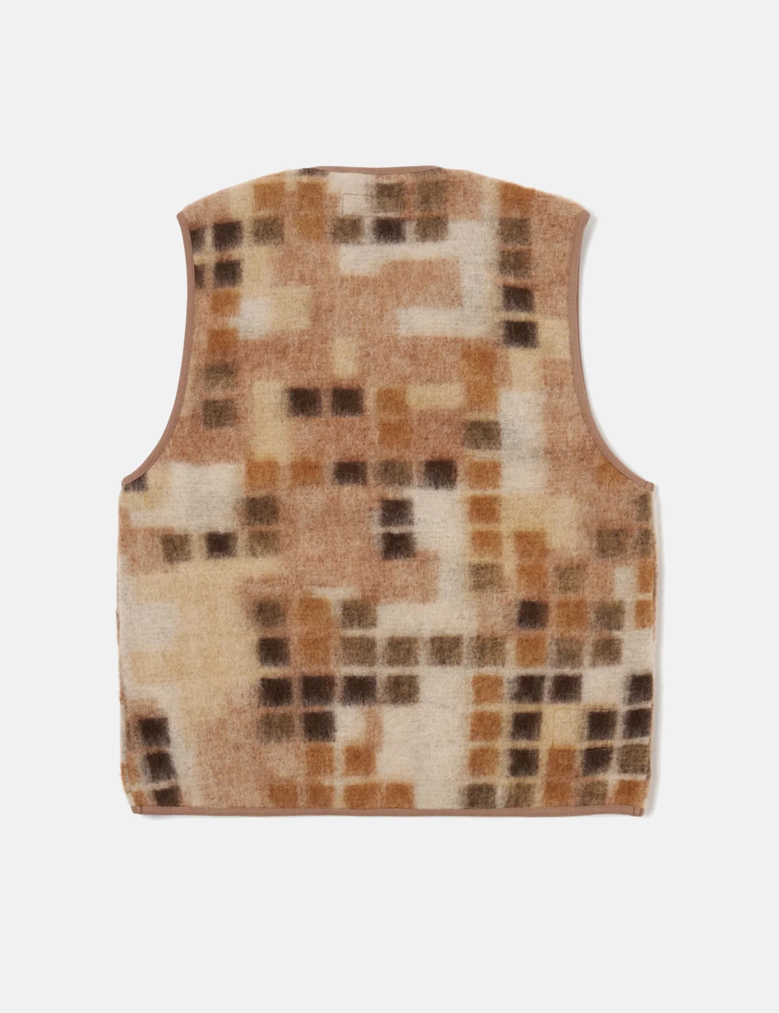 Universal Works Mosaic Fleece Zip Gilet - Sand - Image 8