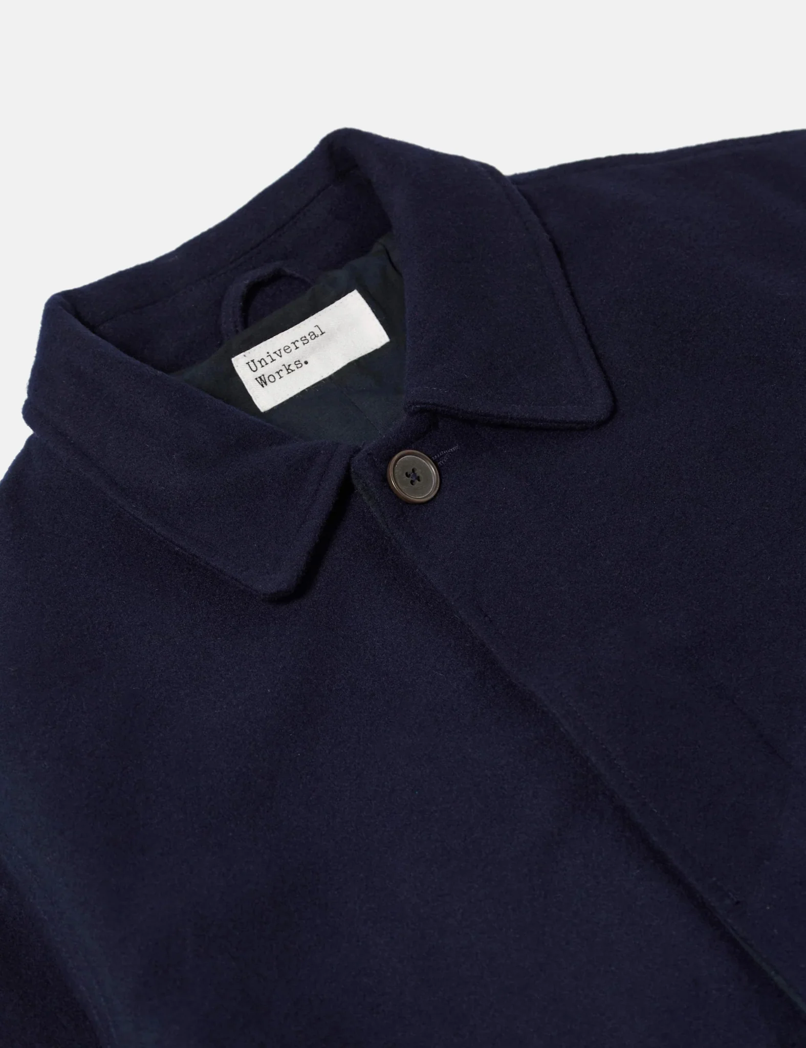 Universal Works Mowbray Wool Mac Coat - Navy Blue - Image 2
