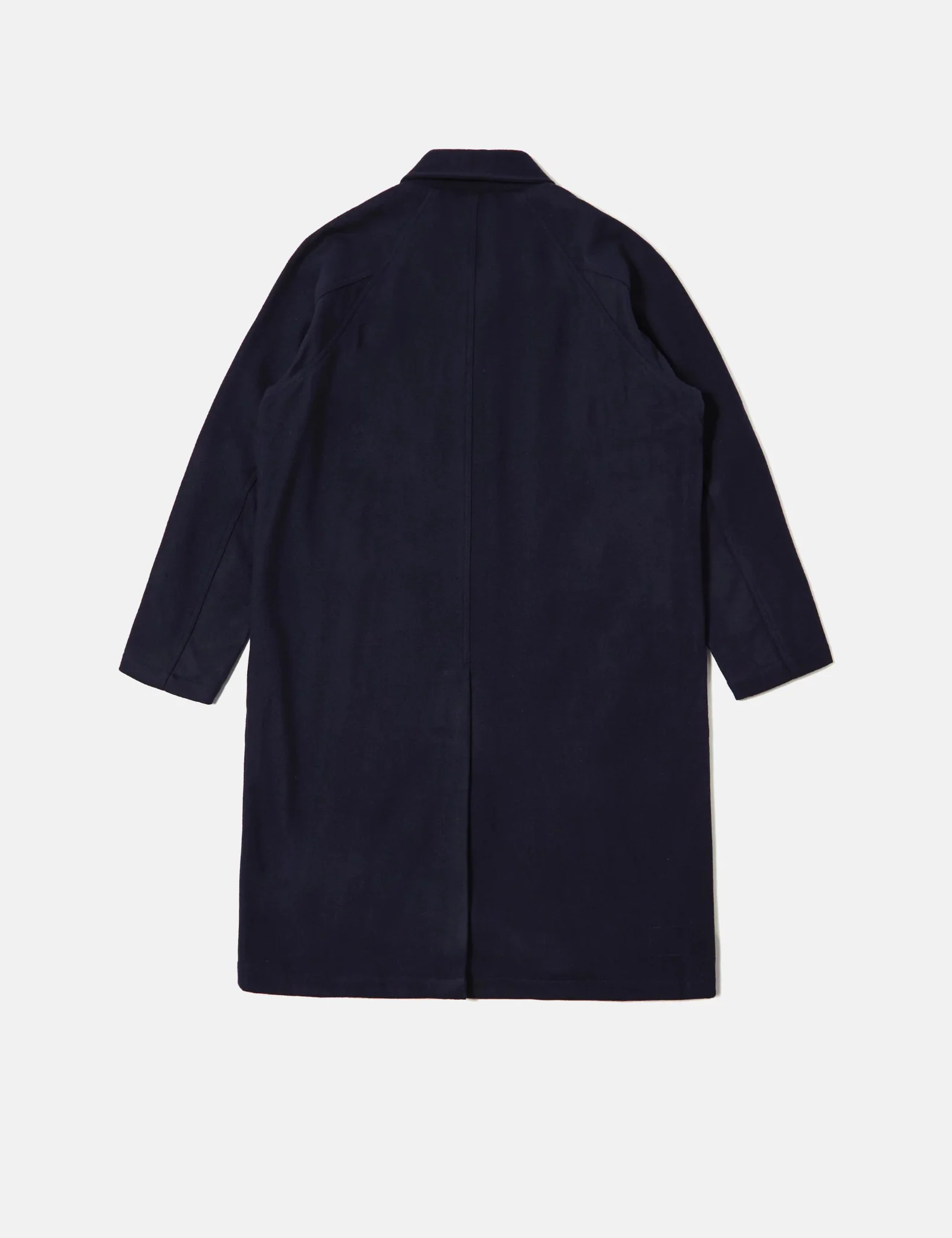 Universal Works Mowbray Wool Mac Coat - Navy Blue - Image 4