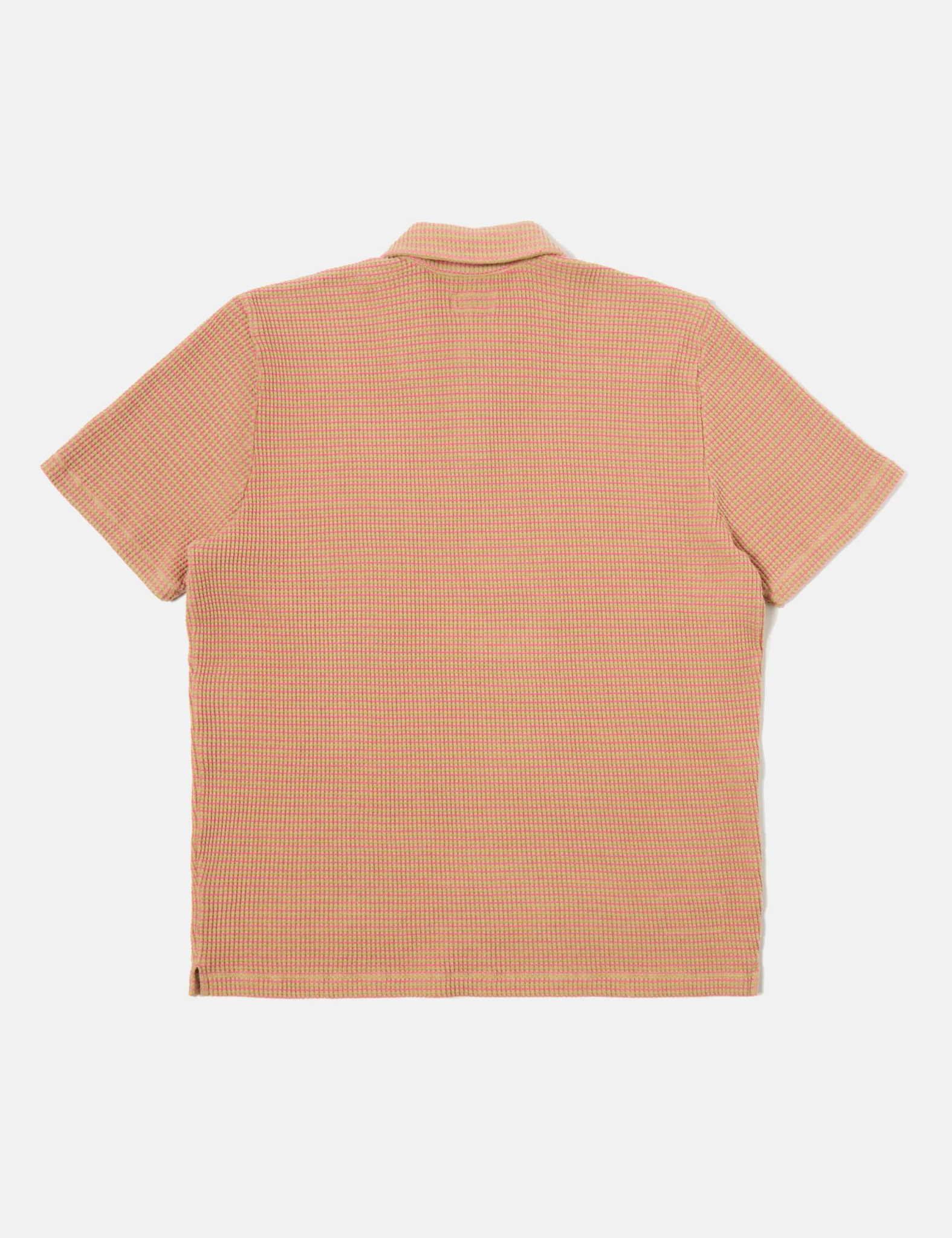 Universal Works Newlyn Fluro Polo Shirt - Summer Oak/Pink - Image 8