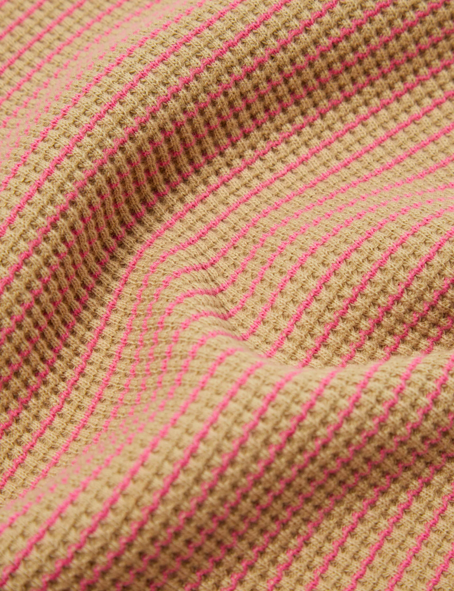 Universal Works Newlyn Fluro Polo Shirt - Summer Oak/Pink - Image 9