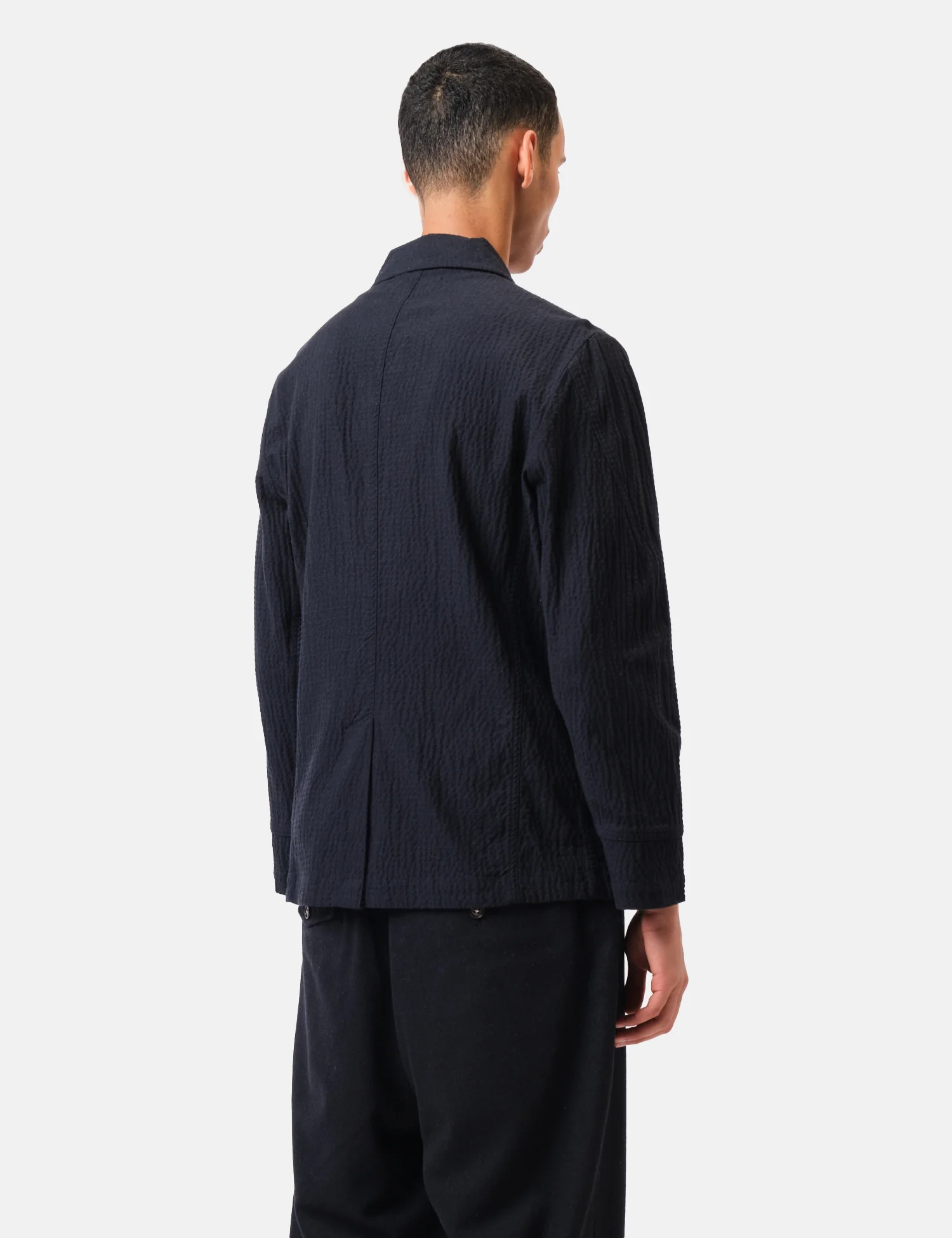 Universal Works Original Bakers Jacket (Ospina Cotton) - Navy Blue - Image 5