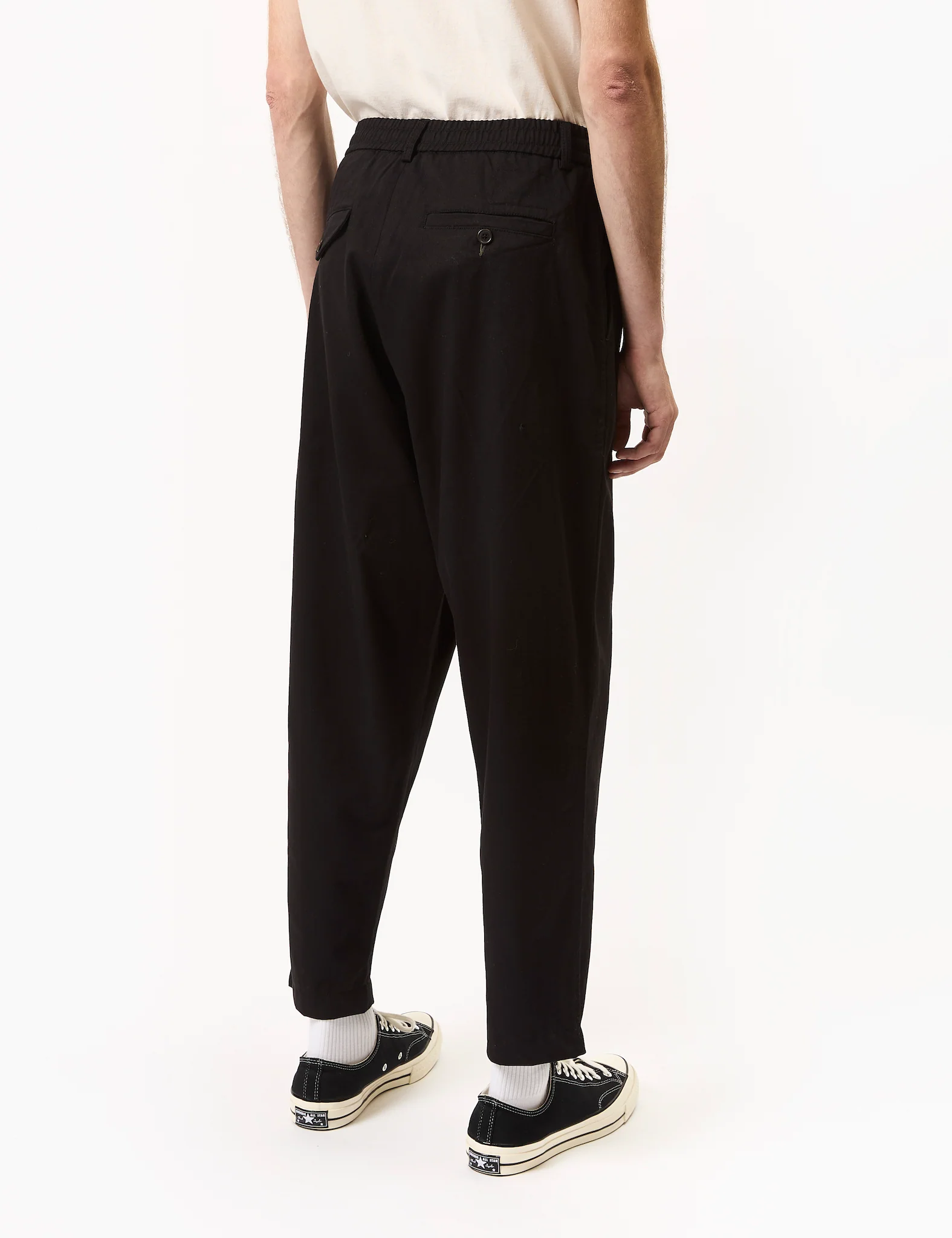 Universal Works Pleated Track Pant (Twill) - Black - Image 4