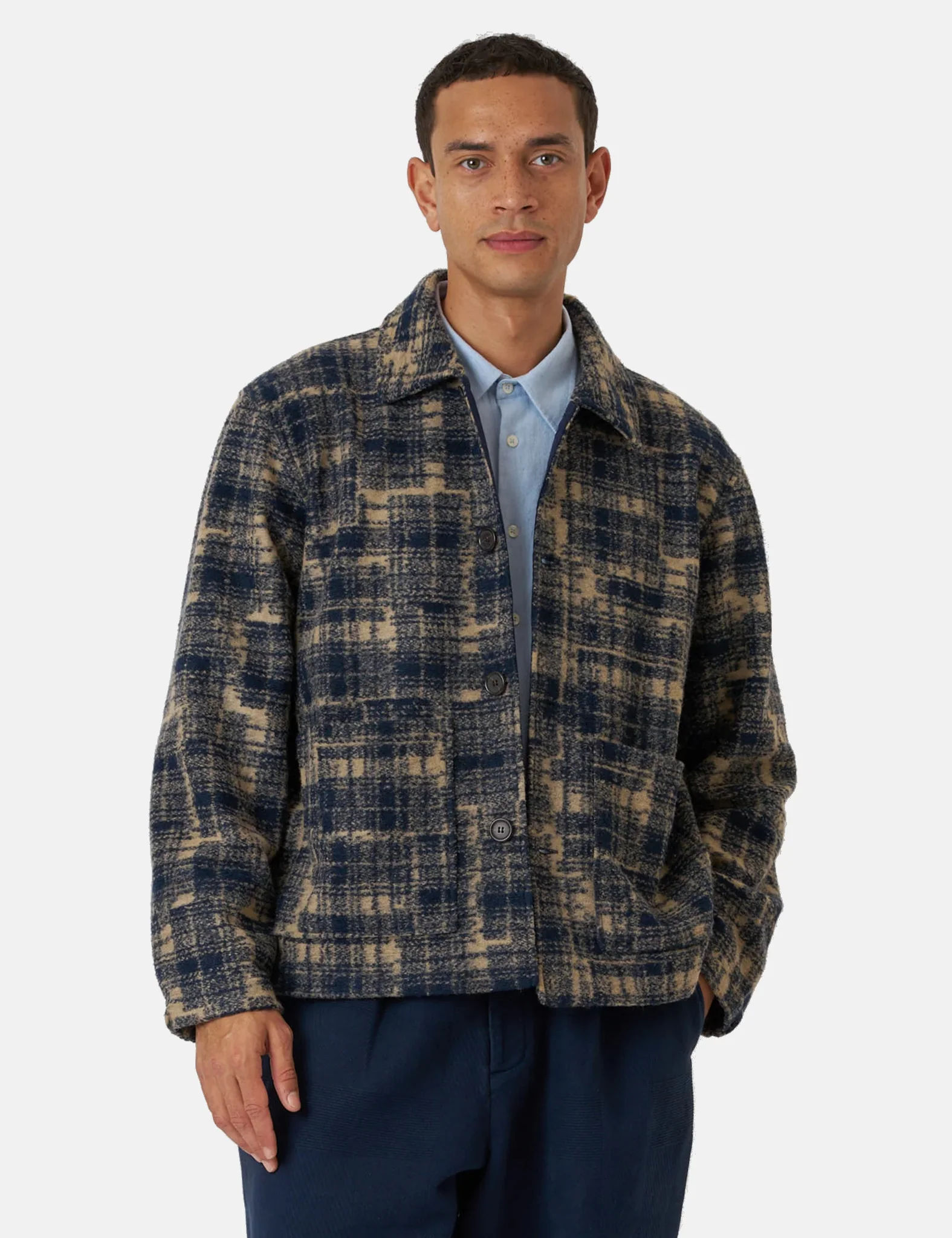 Universal Works Rams Jacket (Patch Check) - Navy Blue