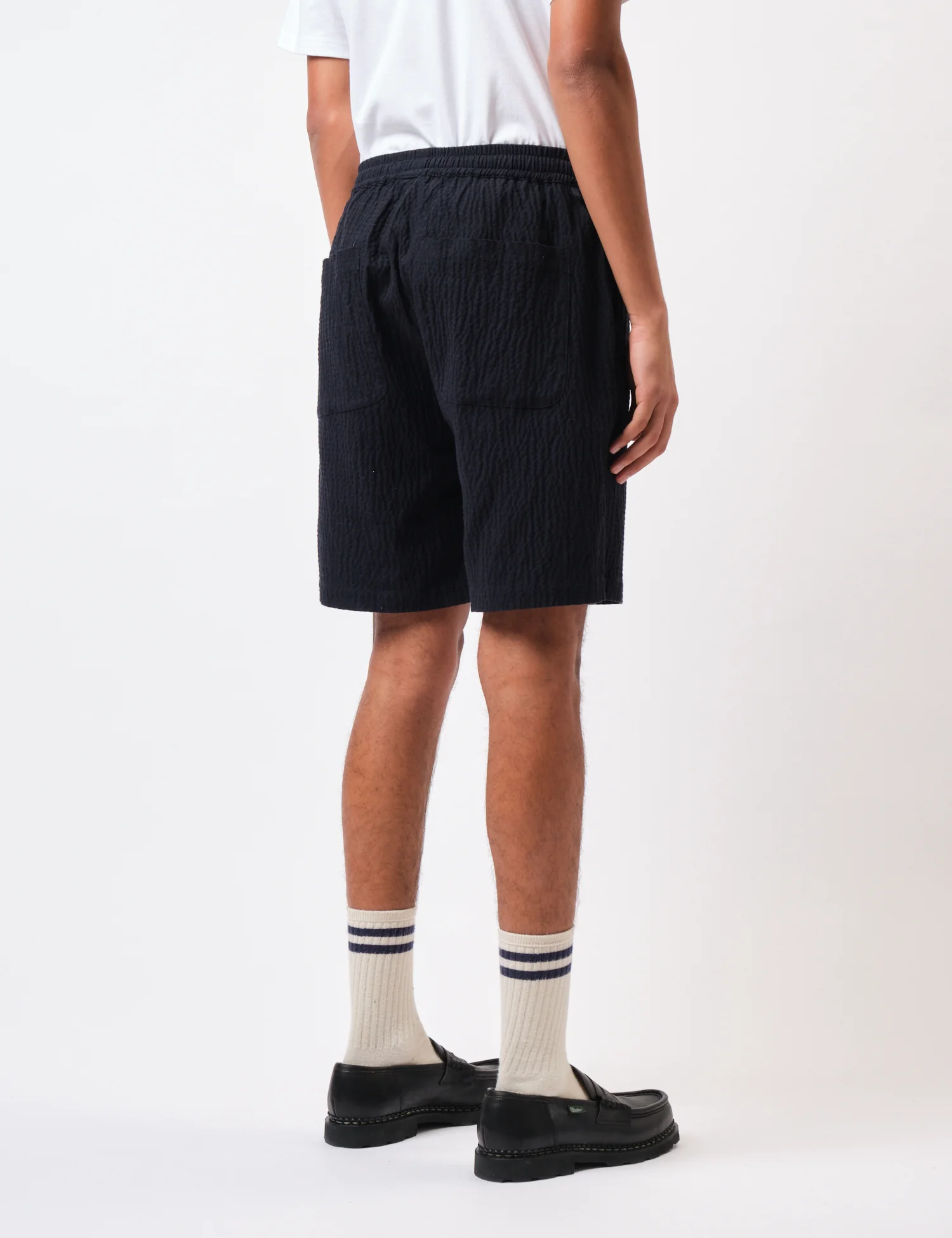 Universal Works Simple Shorts (Ospina Cotton) - Dark Navy Blue - Image 6