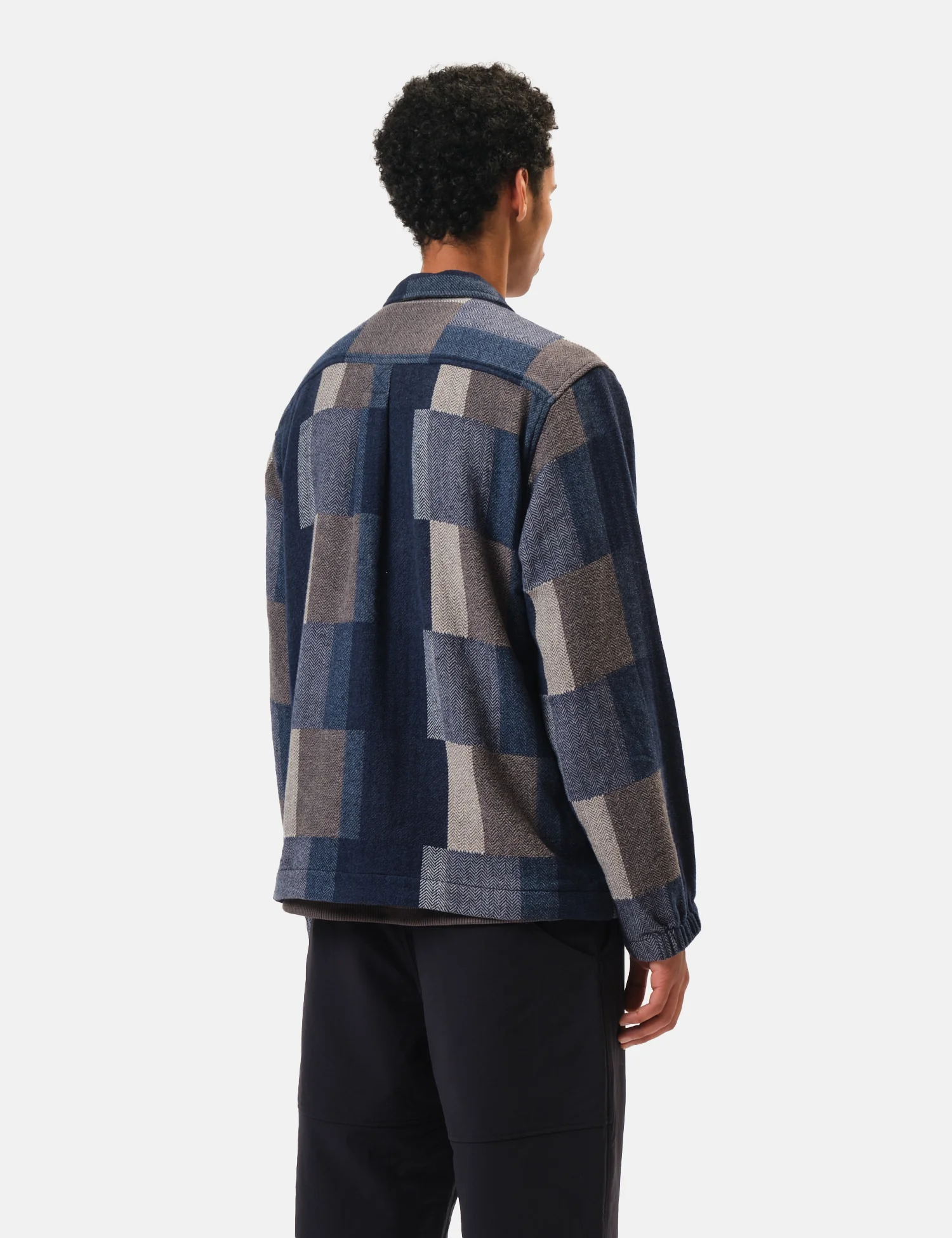 Universal Works Tech Overshirt (Japanese Patchwork) - Navy Blue - Image 4