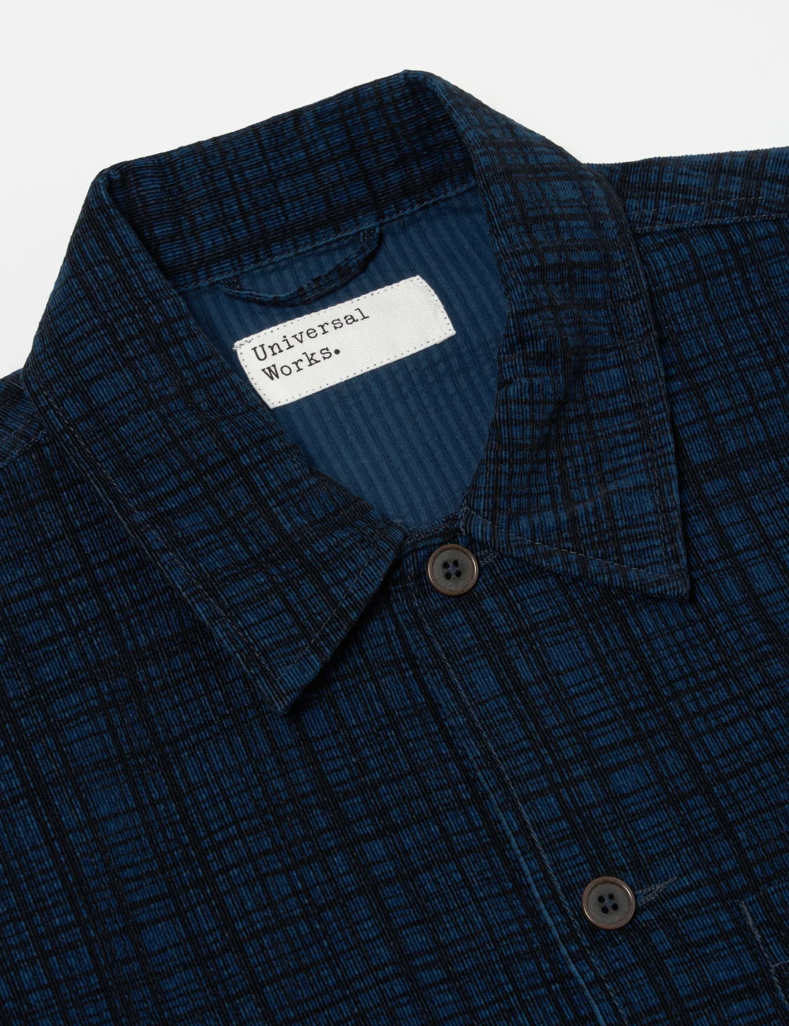 Universal Works Uniform Check Jacket (Cord Seersucker) - Navy Blue - Image 6