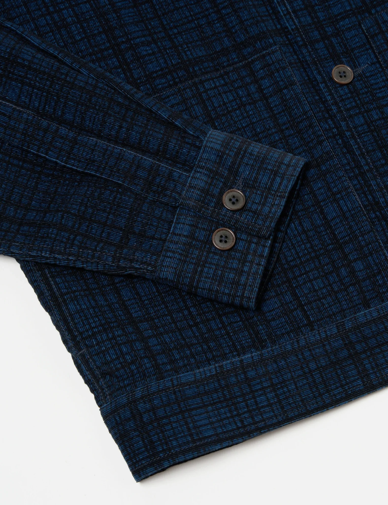 Universal Works Uniform Check Jacket (Cord Seersucker) - Navy Blue - Image 7