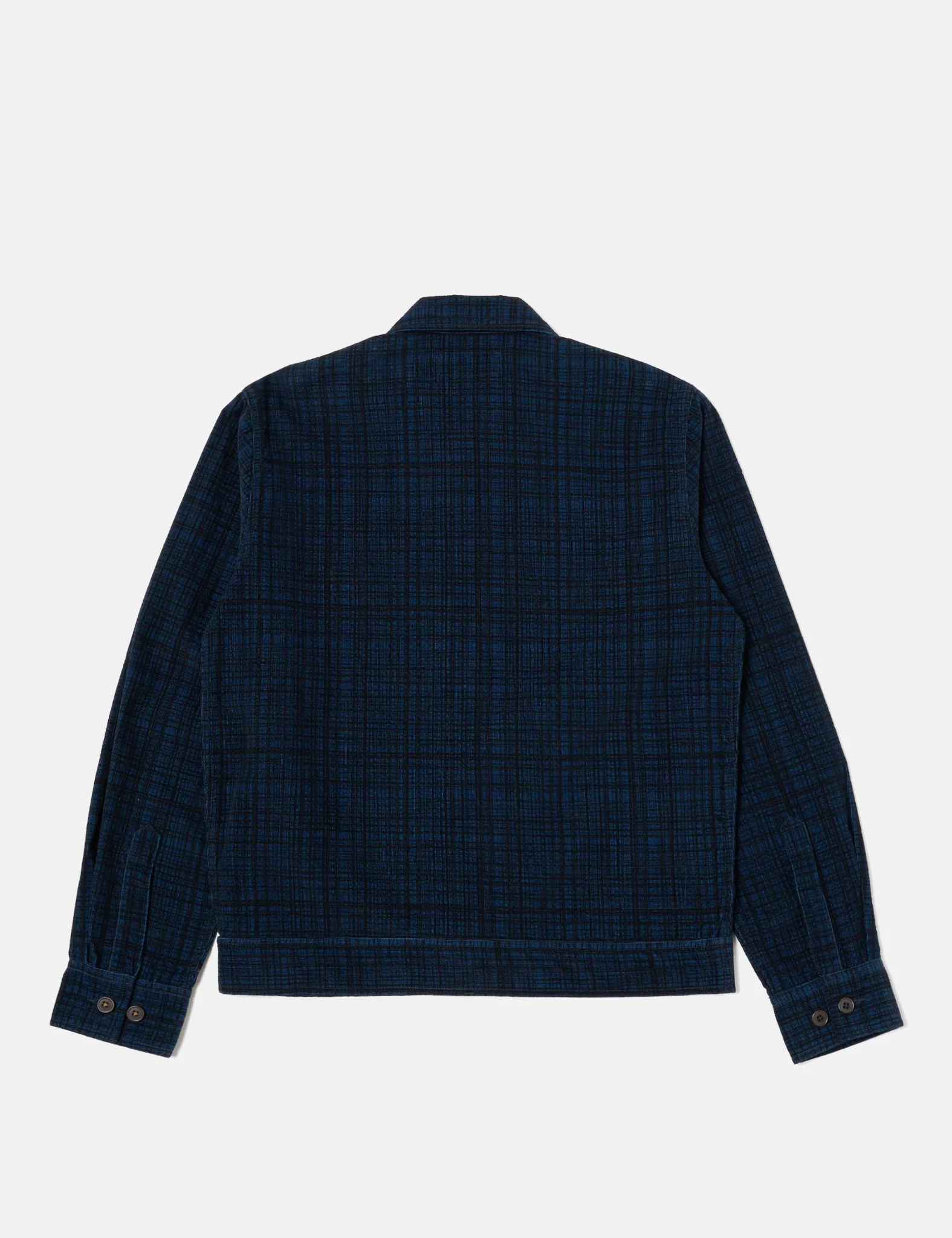Universal Works Uniform Check Jacket (Cord Seersucker) - Navy Blue - Image 8