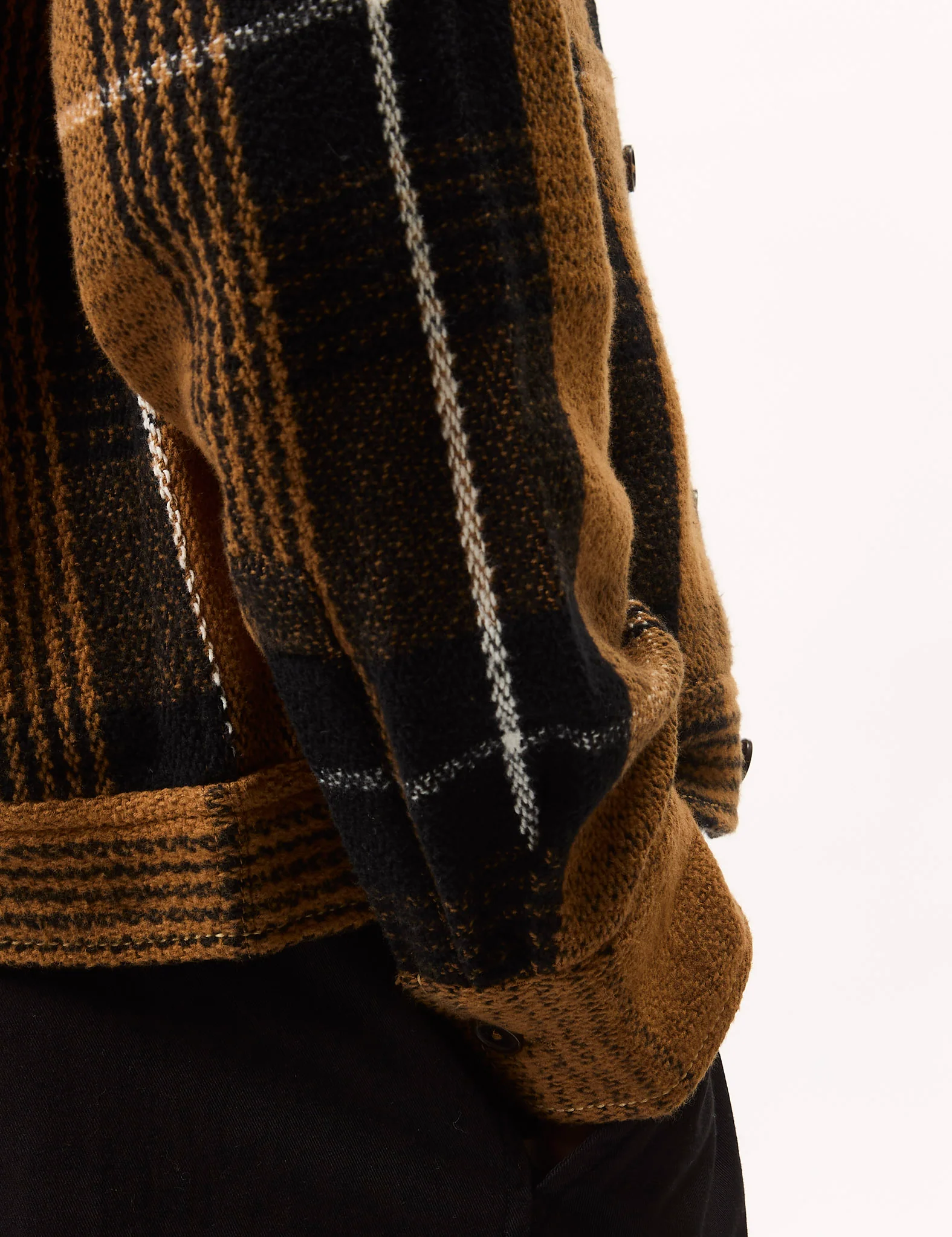 Universal Works Uniform Jacket (Earth II Check) - Brown - Image 4
