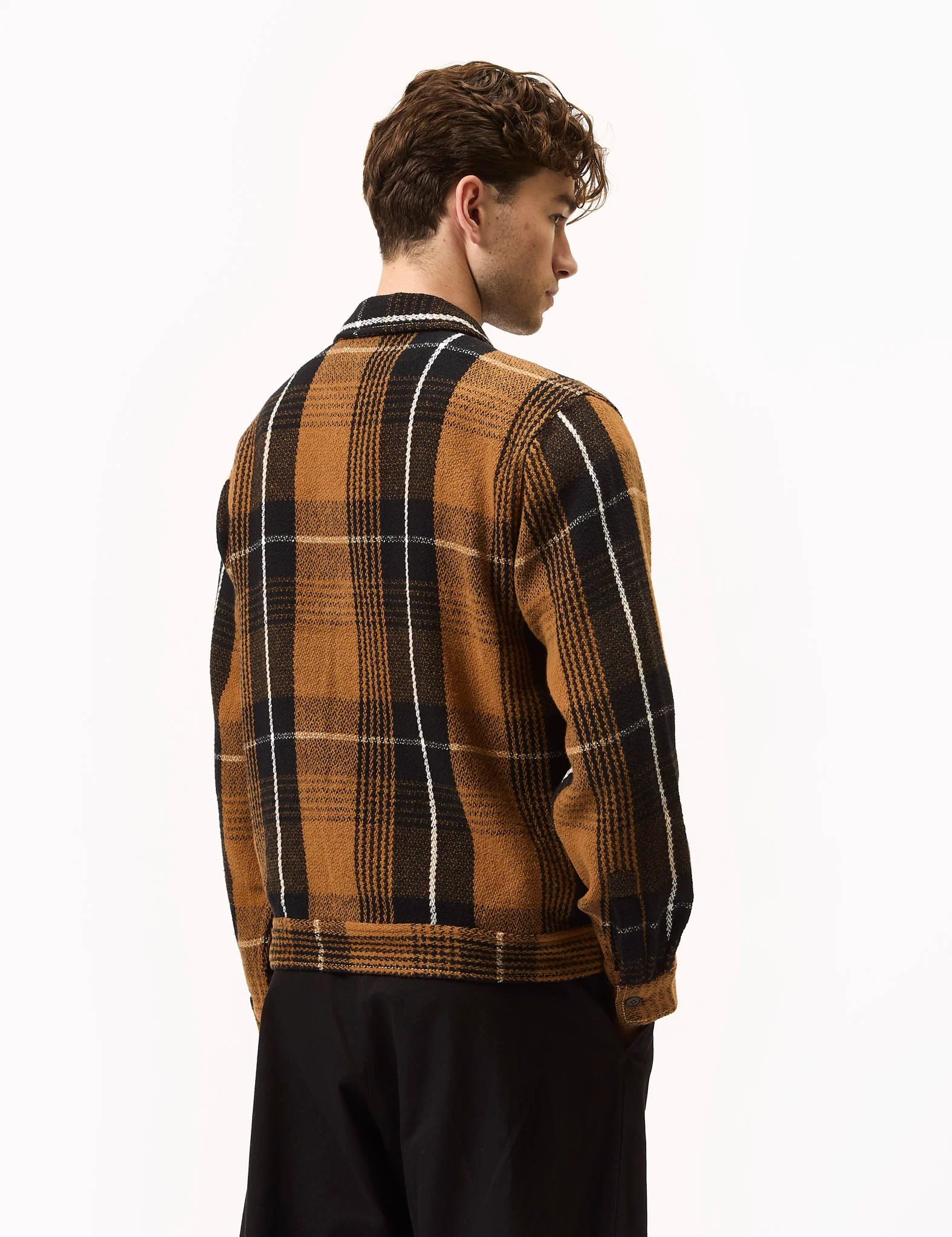 Universal Works Uniform Jacket (Earth II Check) - Brown - Image 5