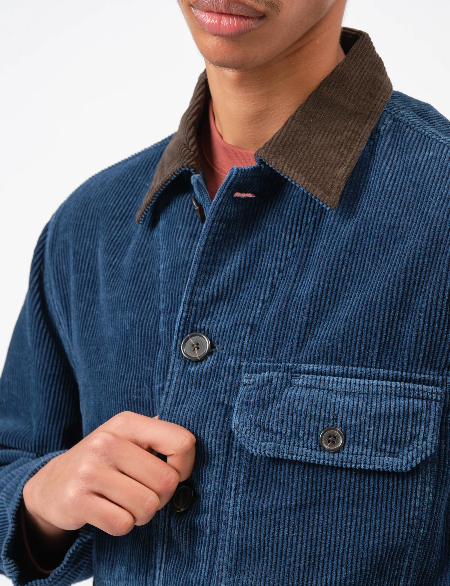 Universal Works Utility Jacket (Cord) - Indigo Blue - Image 2