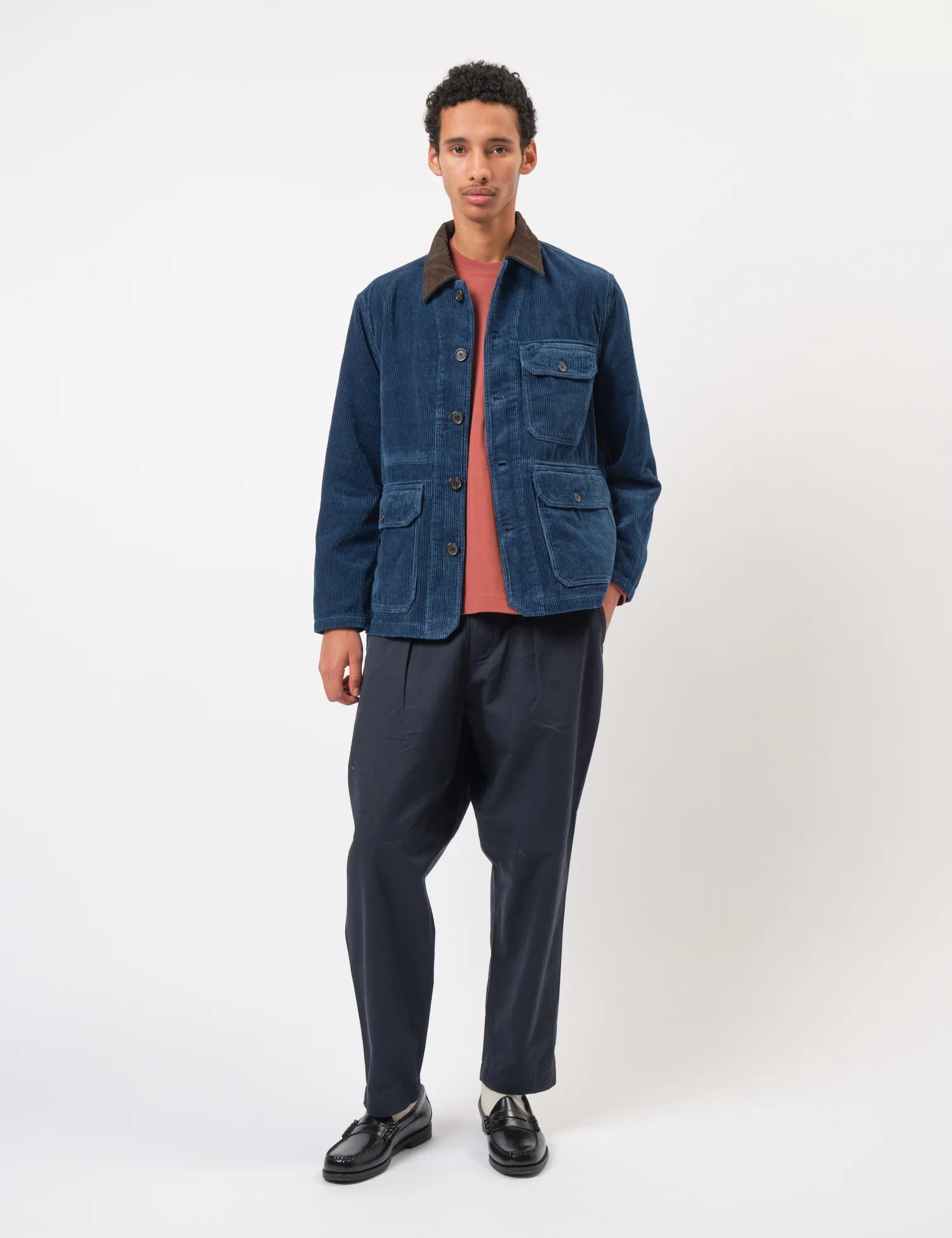 Universal Works Utility Jacket (Cord) - Indigo Blue - Image 3
