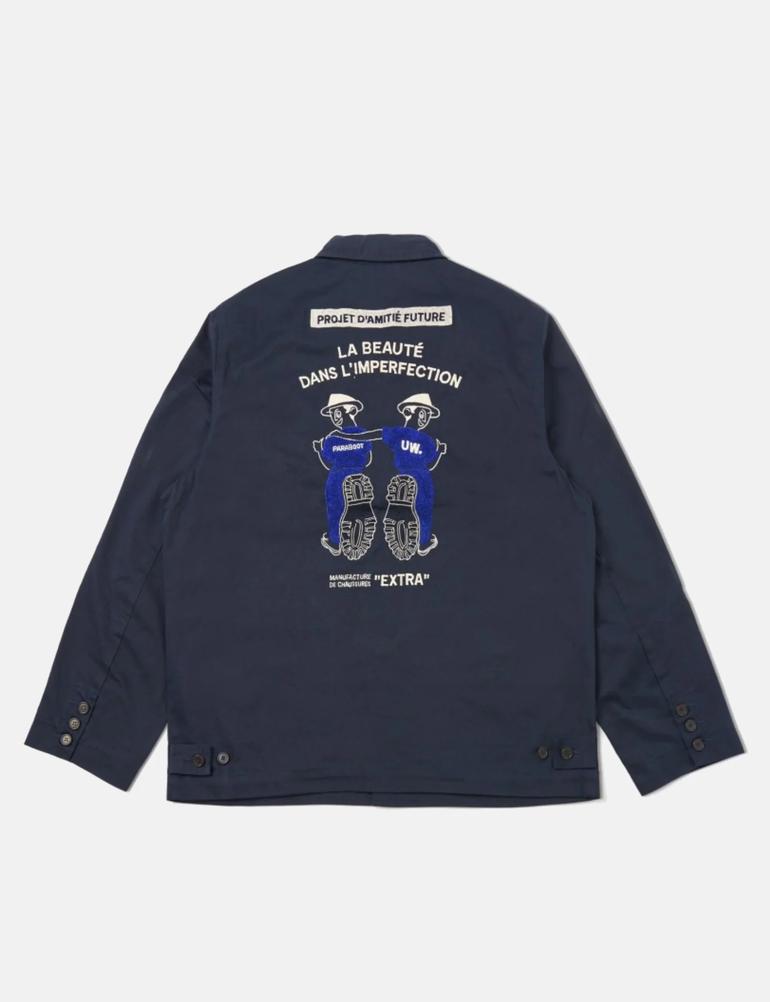 Universal Works Warmus Jacket (Twill) - Navy Blue - Image 2