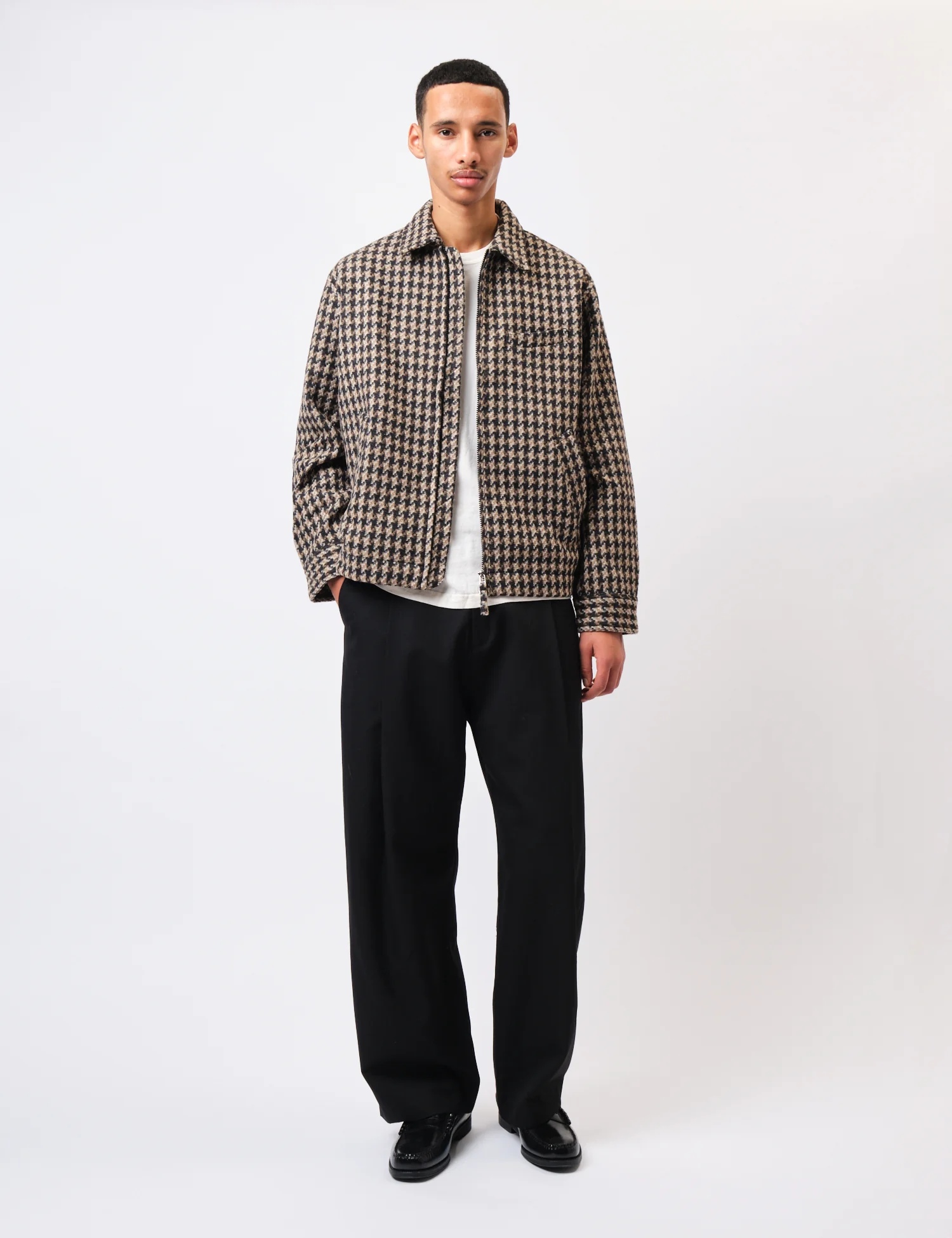 Universal Works Windcheater Jacket (Cortina Tweed) - Sand - Image 3