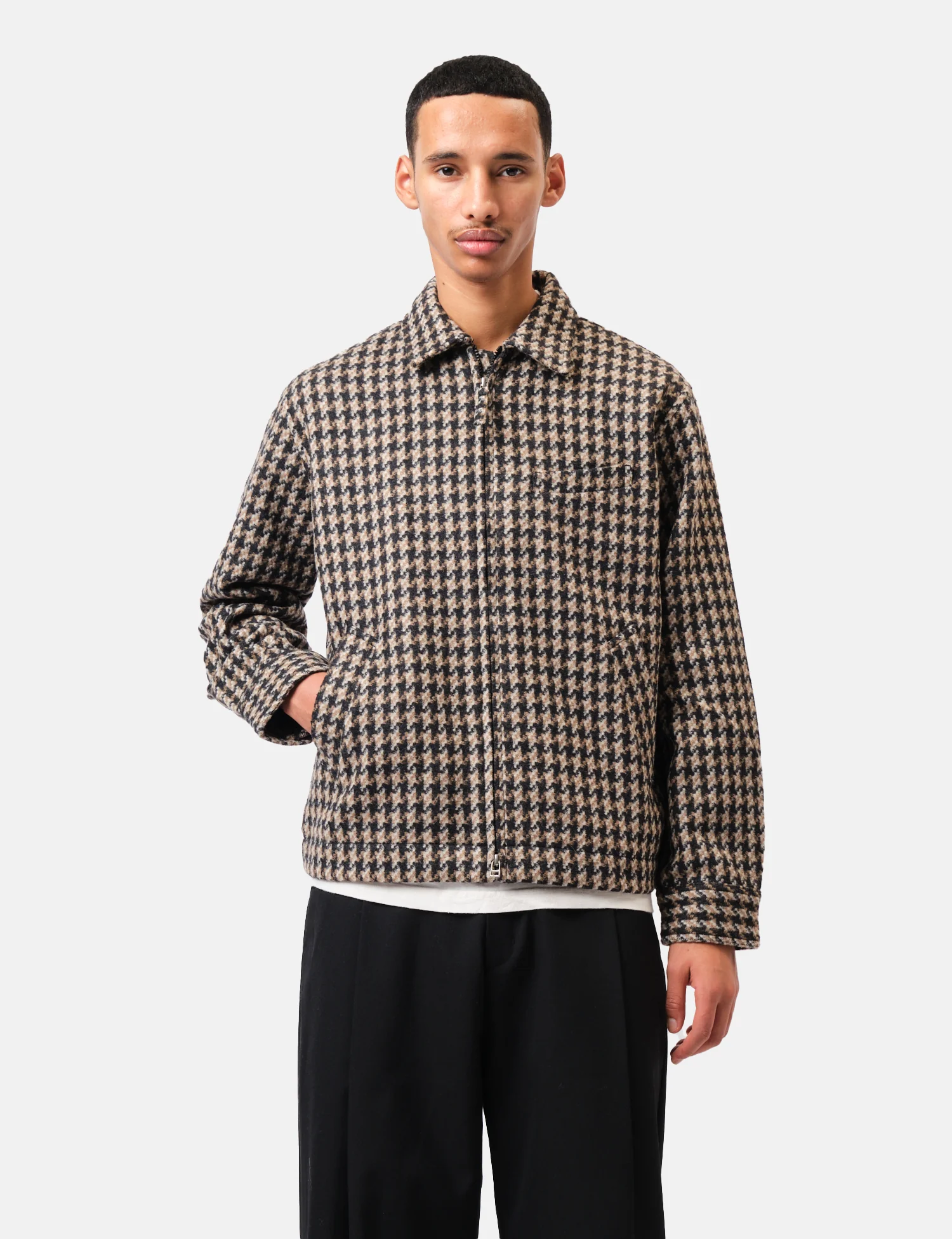 Universal Works Windcheater Jacket (Cortina Tweed) - Sand - Image 4