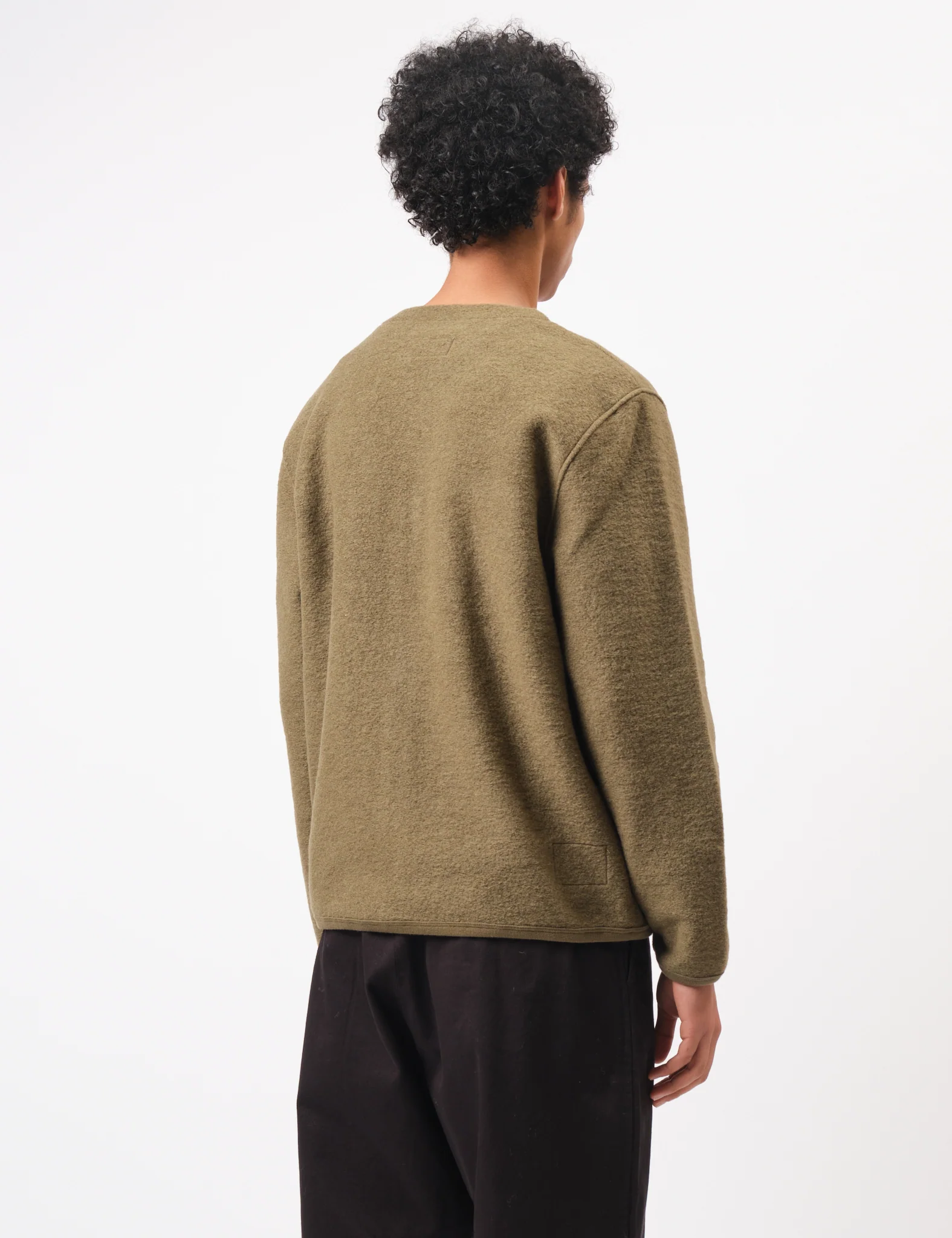 Universal Works Wool Fleece Cardigan - Lovat Green - Image 5