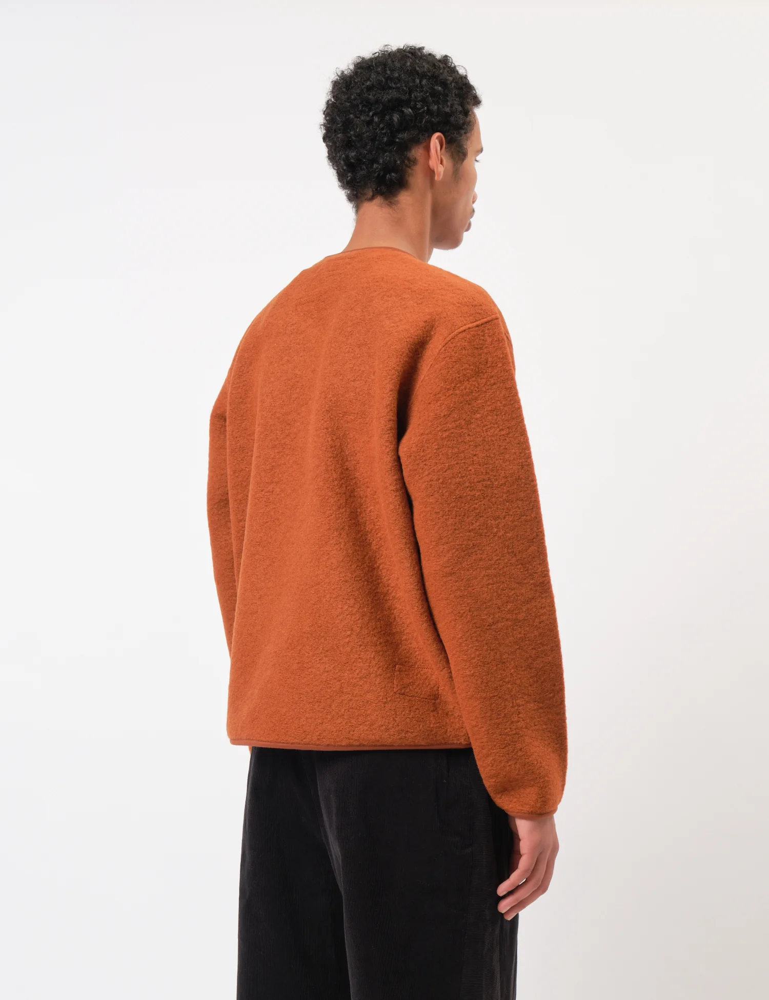 Universal Works Zip Liner Jacket (Wool Fleece) - Rust - Image 4