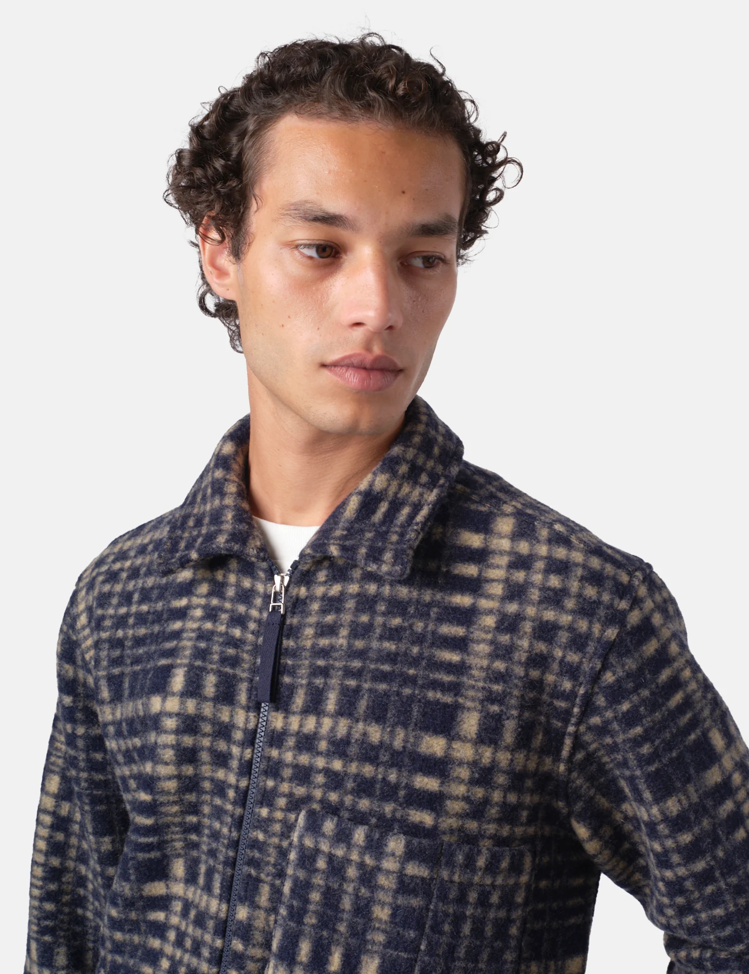 Universal Works Zip Uniform Jacket (Telepass Fleece) - Navy Blue - Image 3
