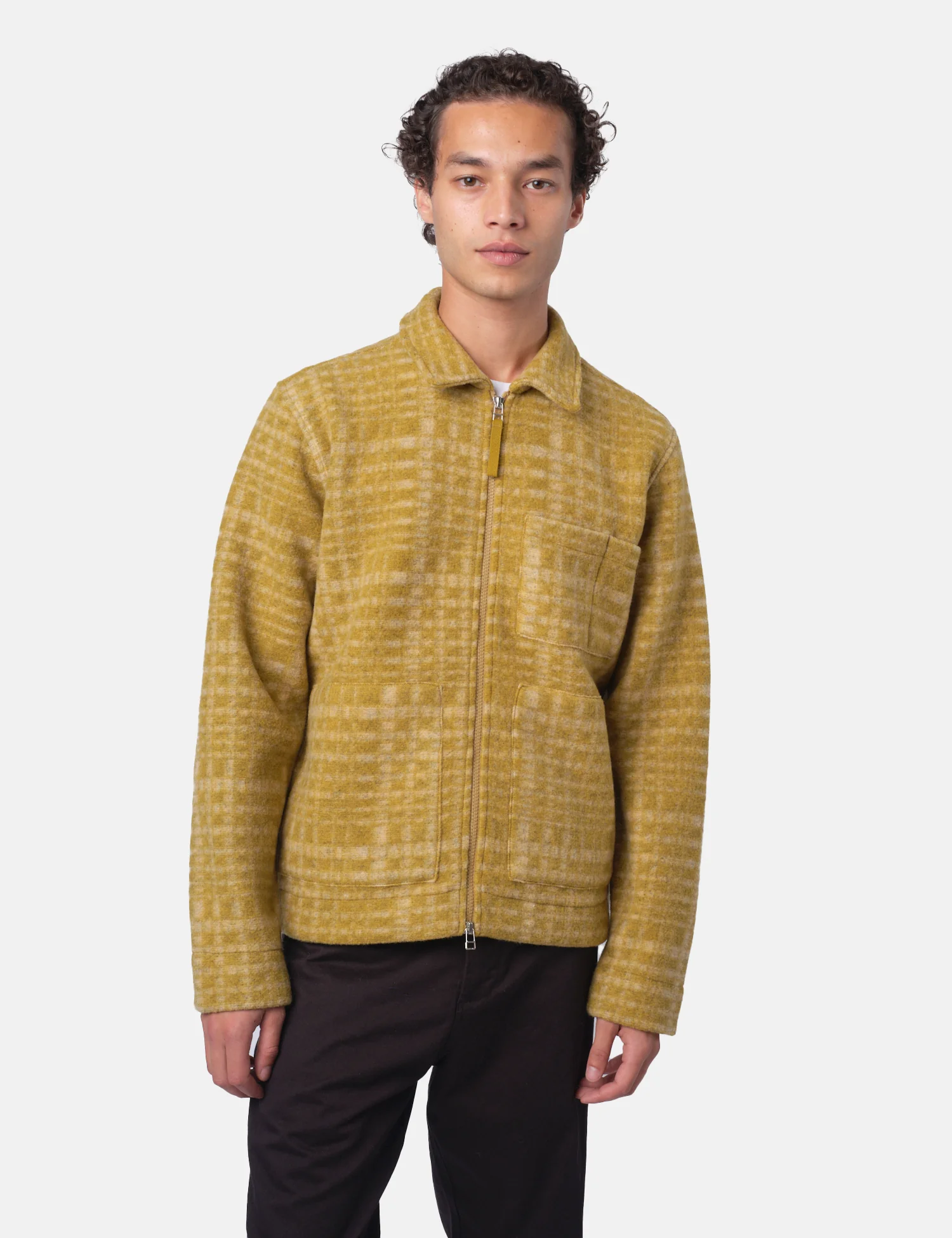 Universal Works Zip Uniform Jacket (Telepass Fleece) - Yellow