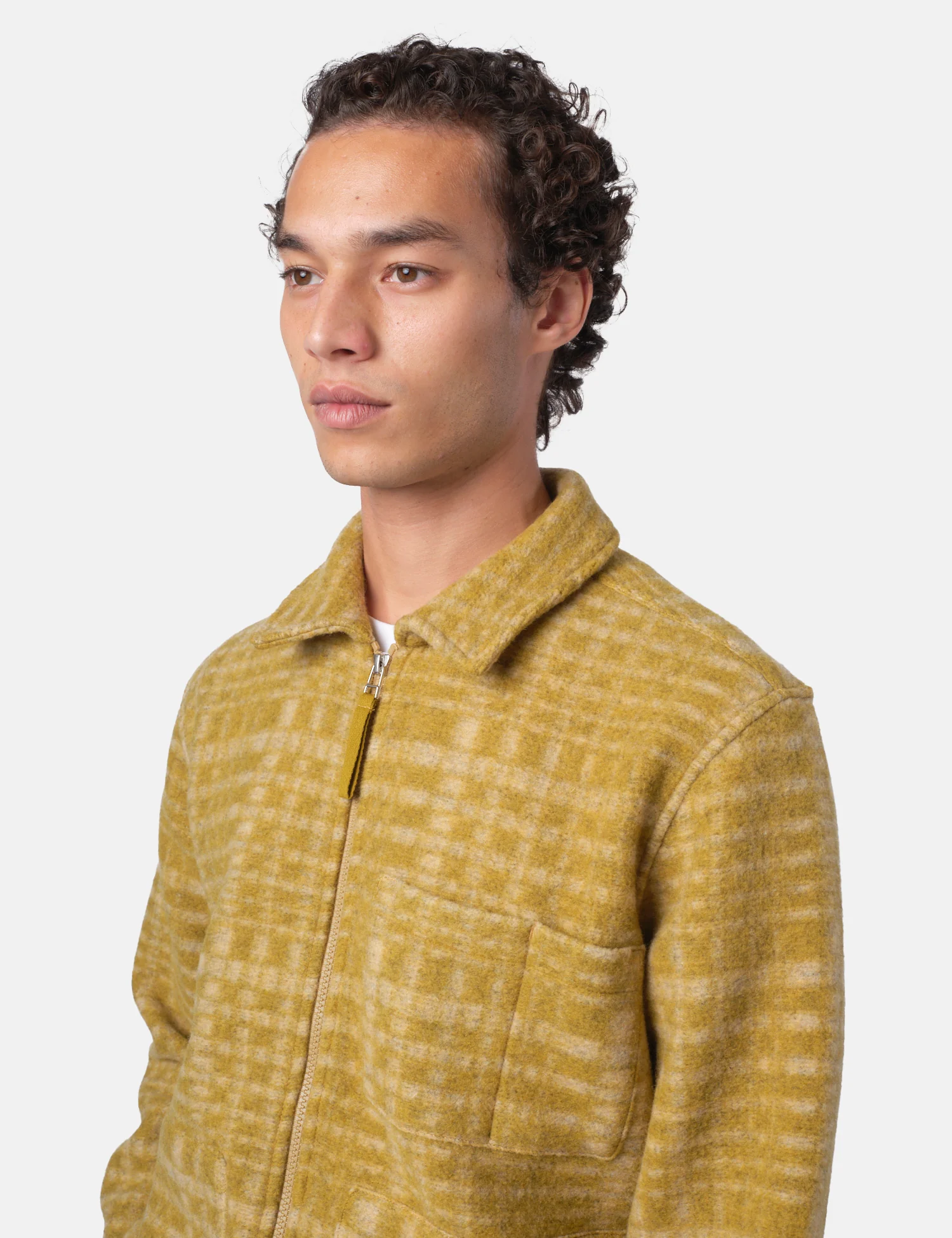 Universal Works Zip Uniform Jacket (Telepass Fleece) - Yellow - Image 2