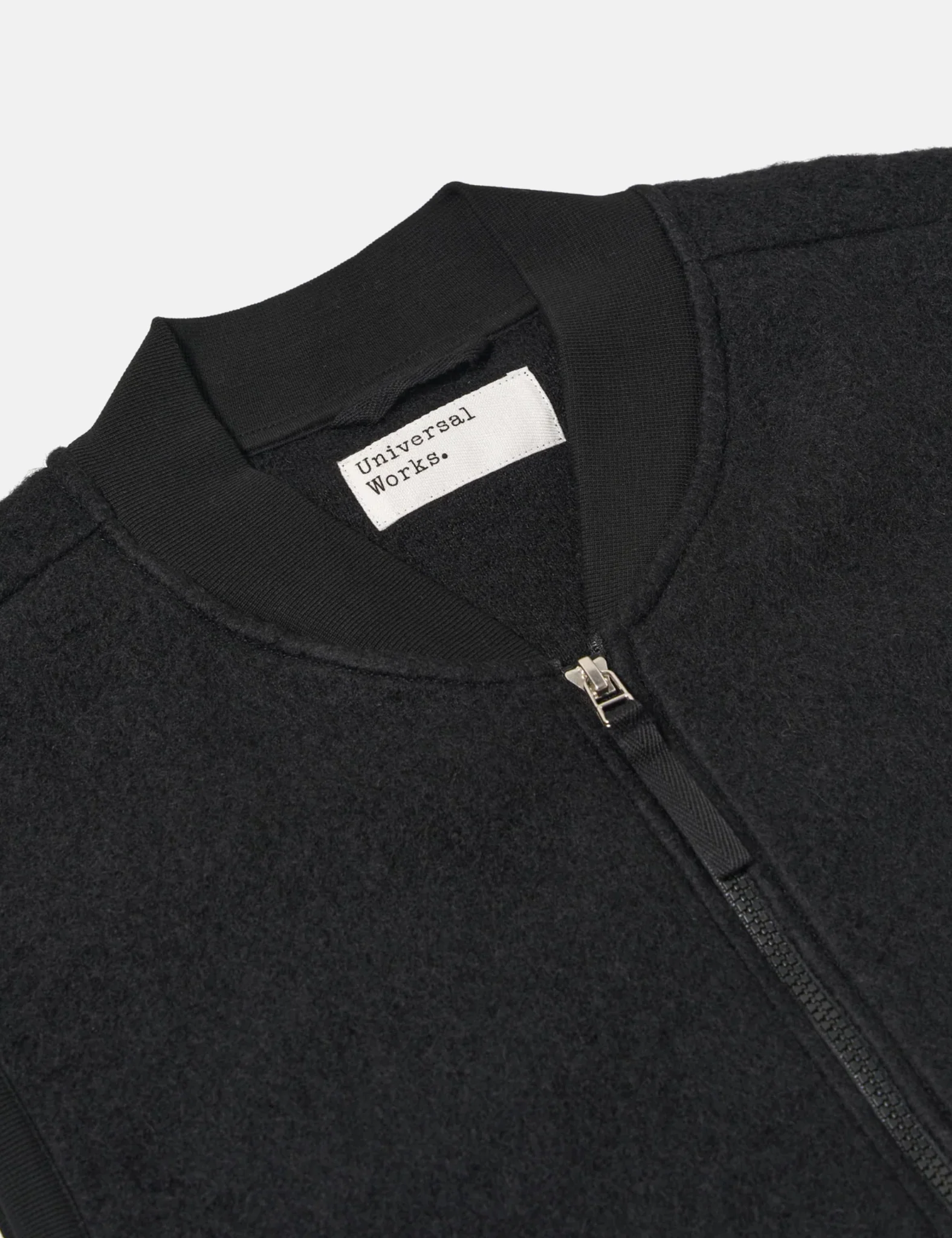 Universal Works Zip Waistcoat (Wool Fleece) - Black - Image 7