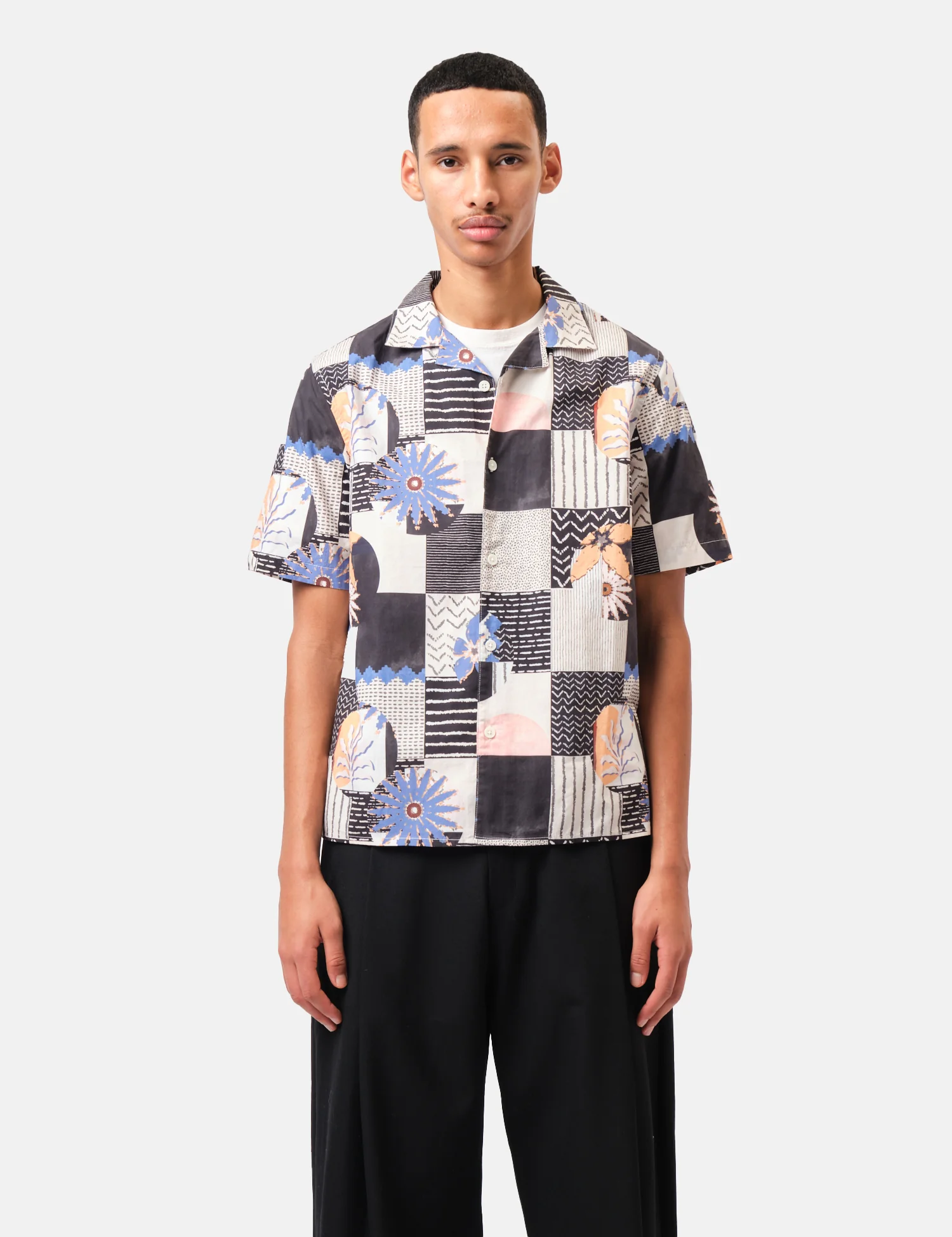 Wax London Didcot Short Sleeve Shirt (Striped Dobby) - Black/Multi - Image 4