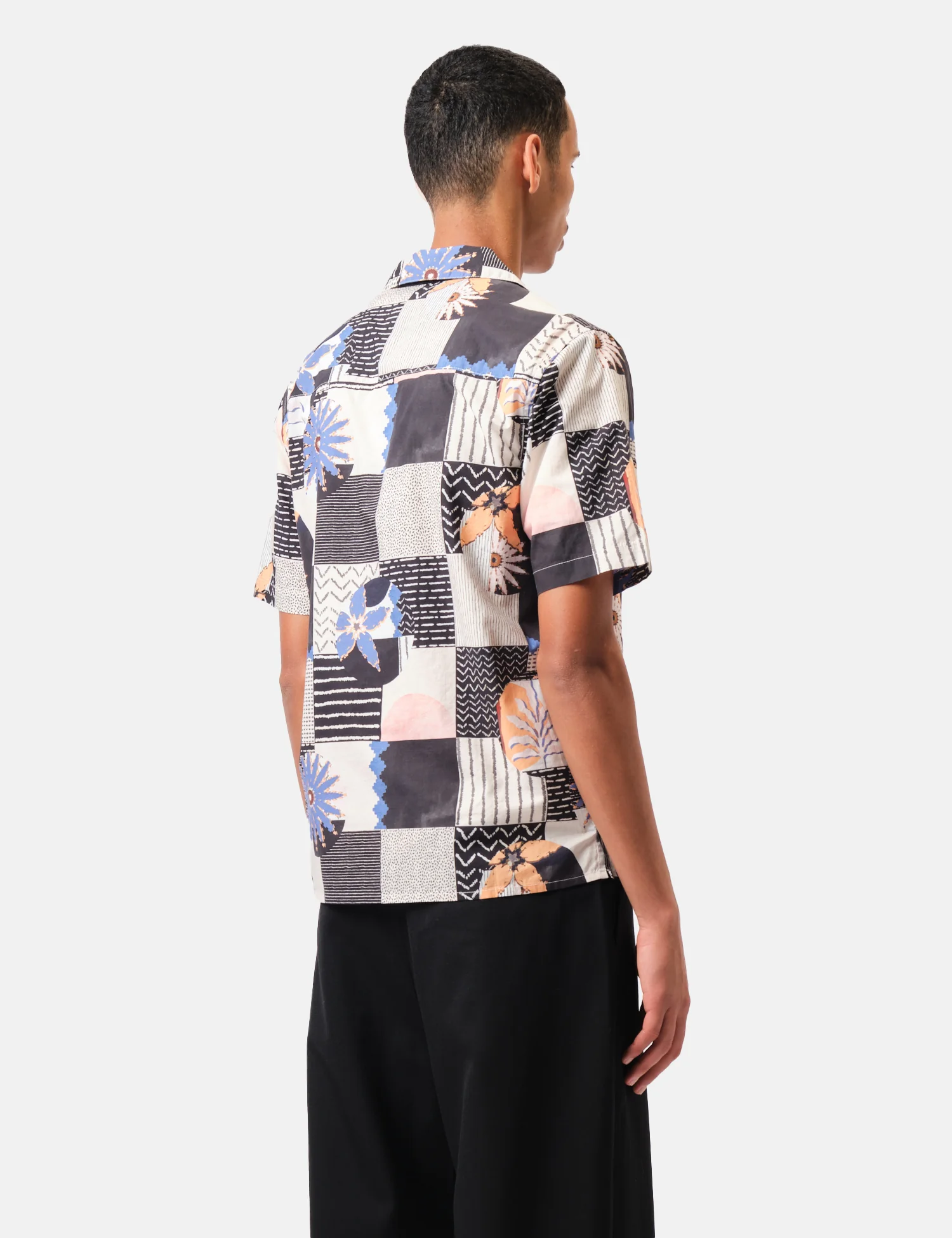 Wax London Didcot Short Sleeve Shirt (Striped Dobby) - Black/Multi - Image 5