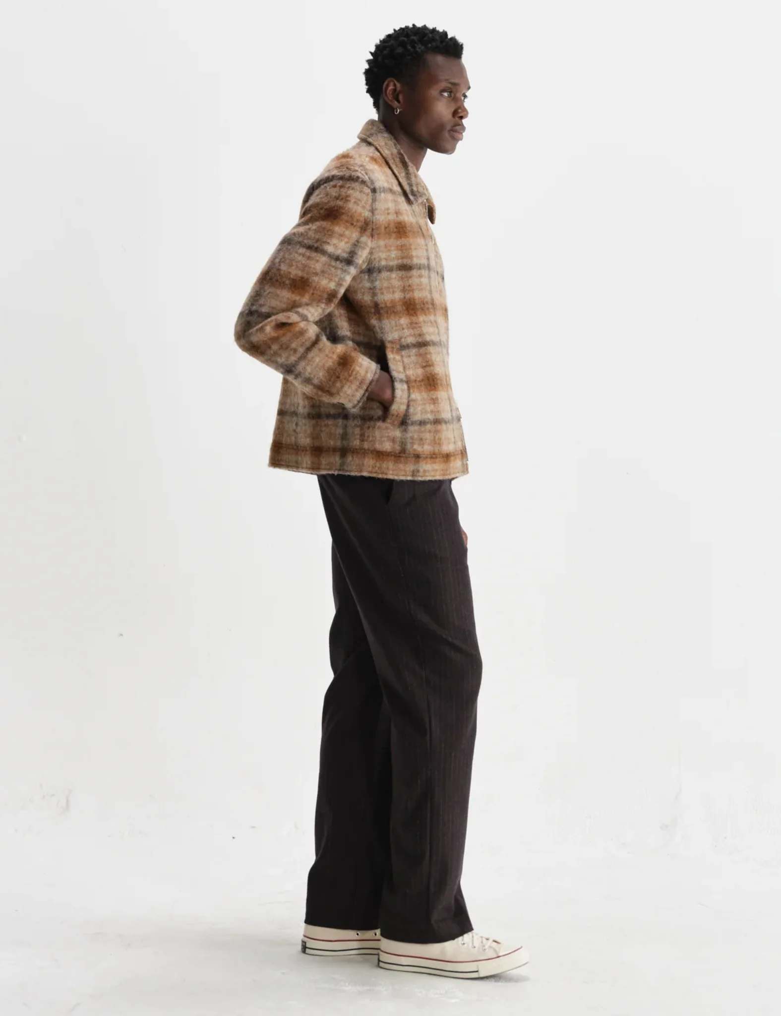 Wax London Heath Jacket (Drawn Check) - Natural/Tan - Image 3