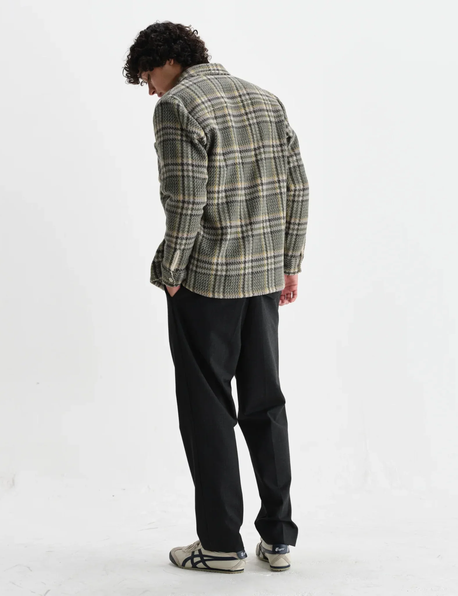 Wax London Whiting Wool Check Overshirt - Green - Image 4