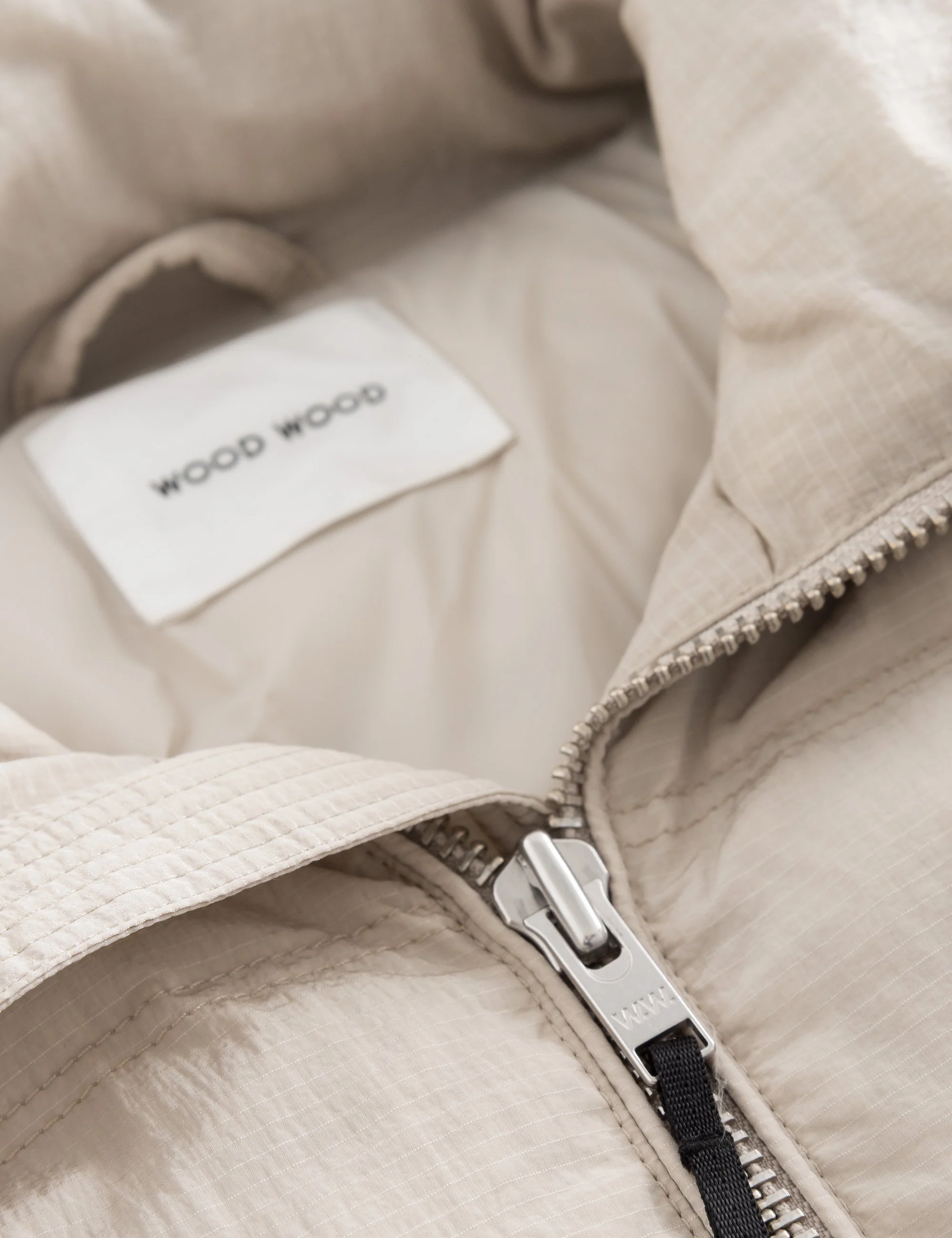 Wood Wood Ventus Tech Stripe Down Jacket - Light Sand Beige - Image 2