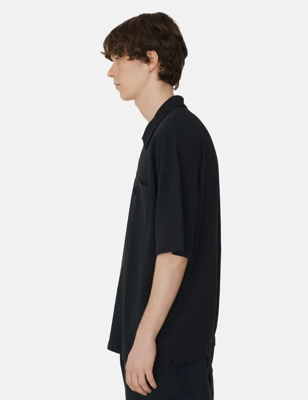 YMC Earth Polo T-Shirt (Organic) - Navy Blue - Image 3