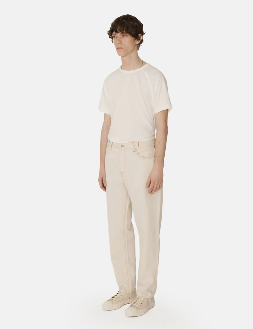 YMC Earth Tearaway Jeans (Organic) - Ecru - Image 3